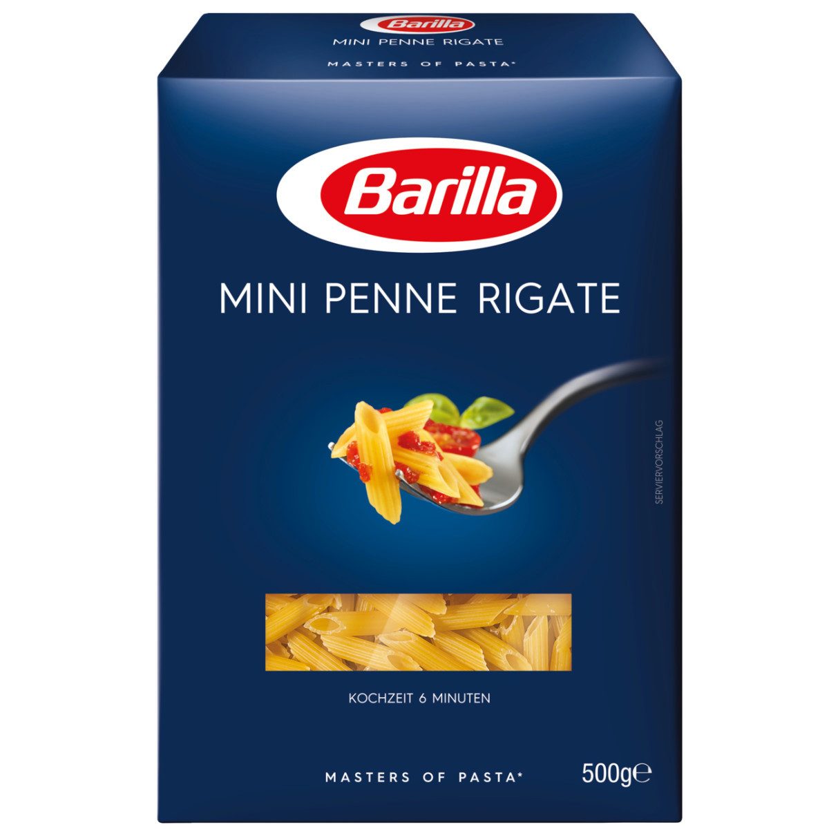 Barilla Nudeln, Barilla Piccolini Mini Penne Rigate Pasta aus Hartweizengriess 500g