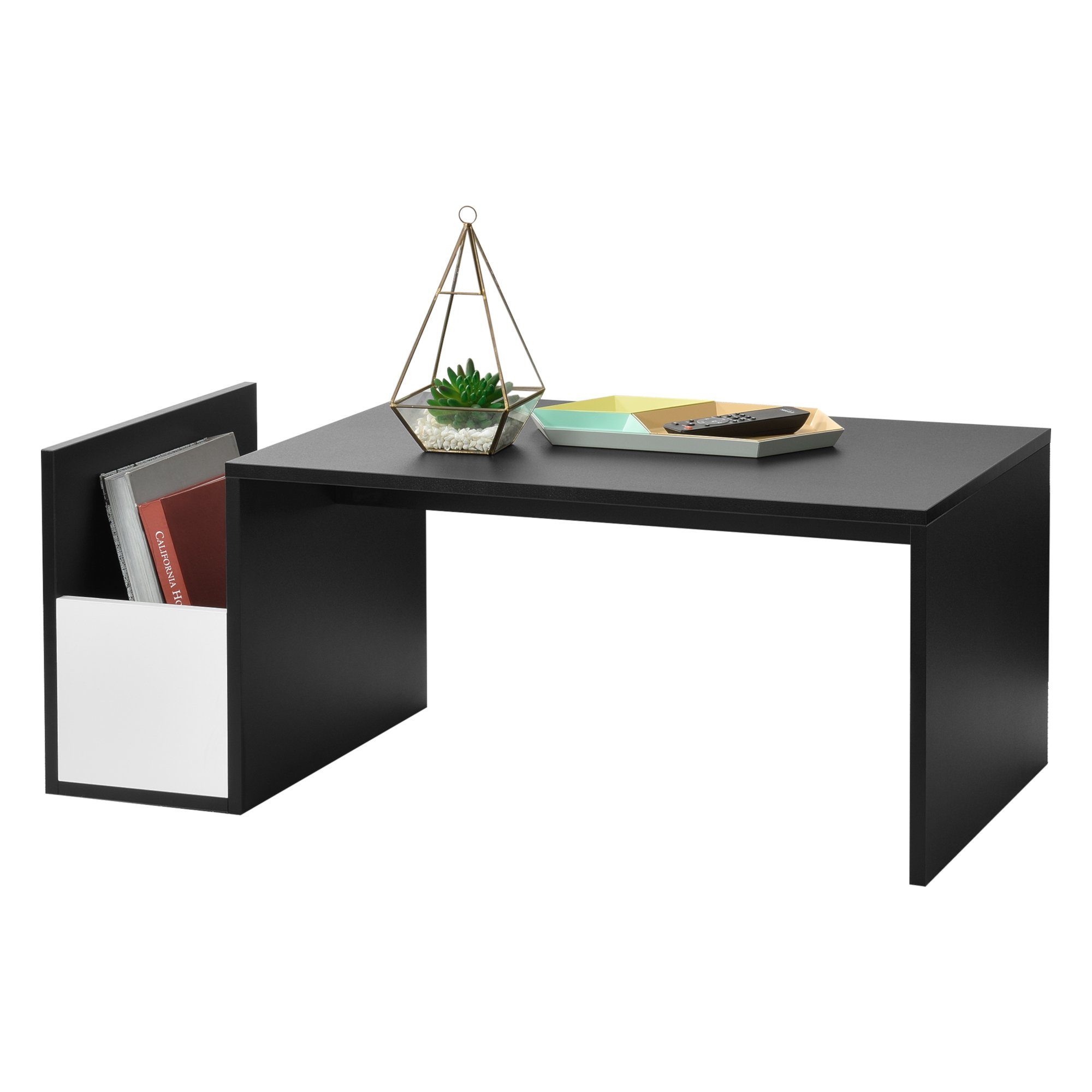 en.casa Couchtisch, Bollnäs Wohnzimmertisch 90x45x35cm Schwarz günstig online kaufen