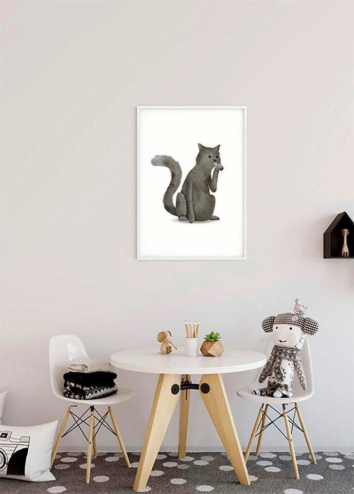 Schlafzimmer, (1 Wohnzimmer Kinderzimmer, Cute Komar Poster Tiere Cat, St), Animal