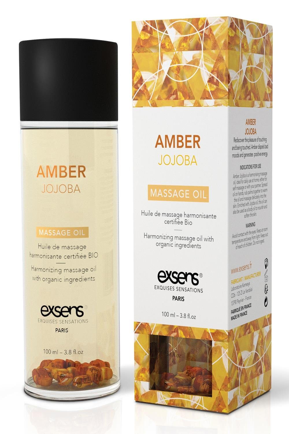 Exsens Gleit- & Massageöl Exsens leicht Haut Jojoba Amber Fließt Massage auf Organic Oil 100ml, der