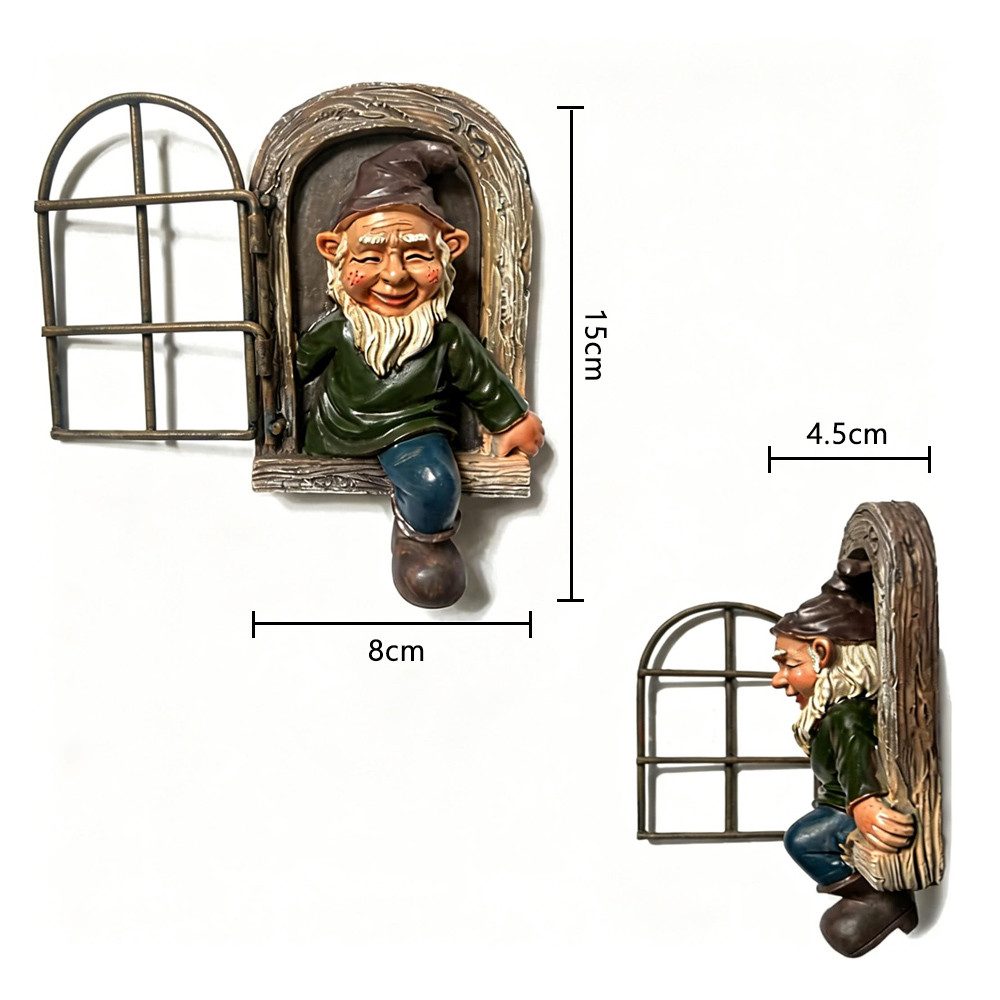 TUWENA Gartenfigur Gartenstatue Harz Zwerg Figur, Hängende Gartenzwerge Baum Dekoration