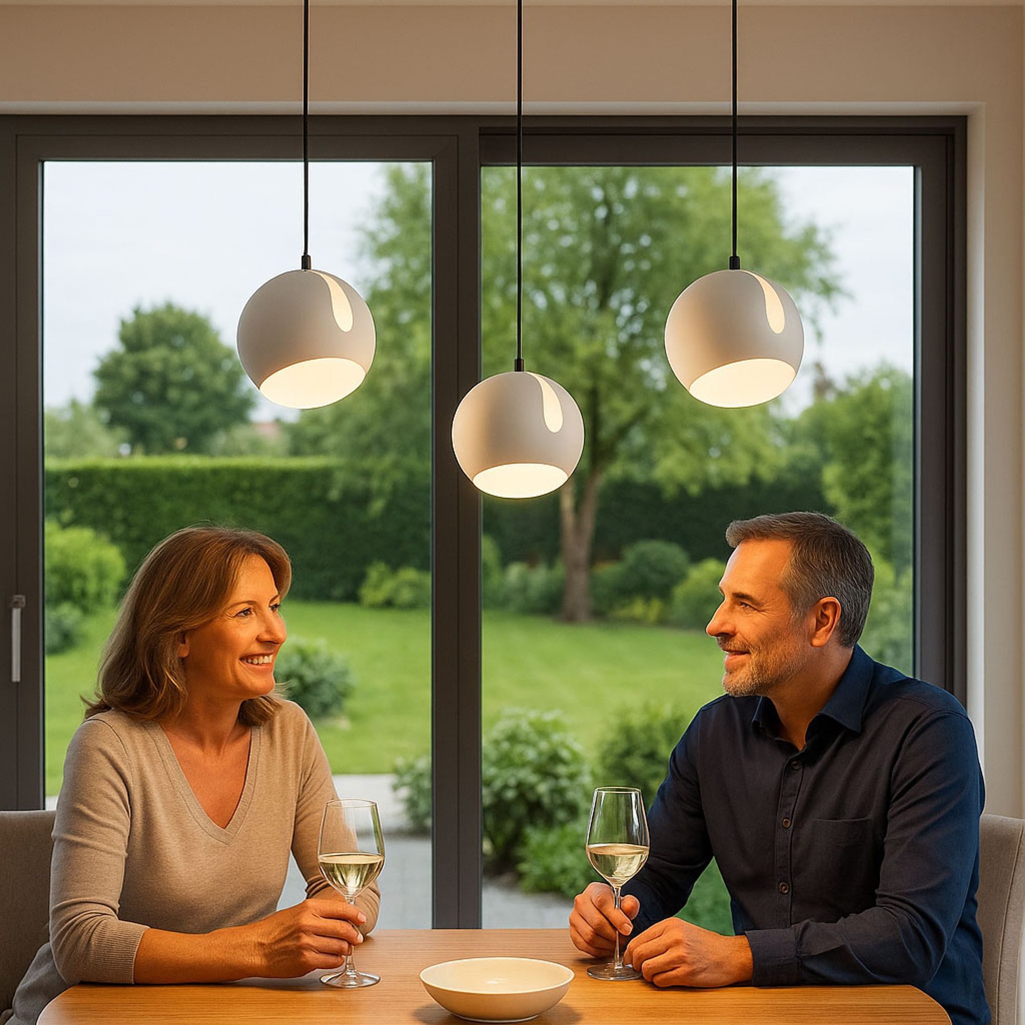 s.luce Pendelleuchte Ball Esstisch-Pendelleuchte 2-5-flammig Ø 30cm Balken 120cm Kupfer