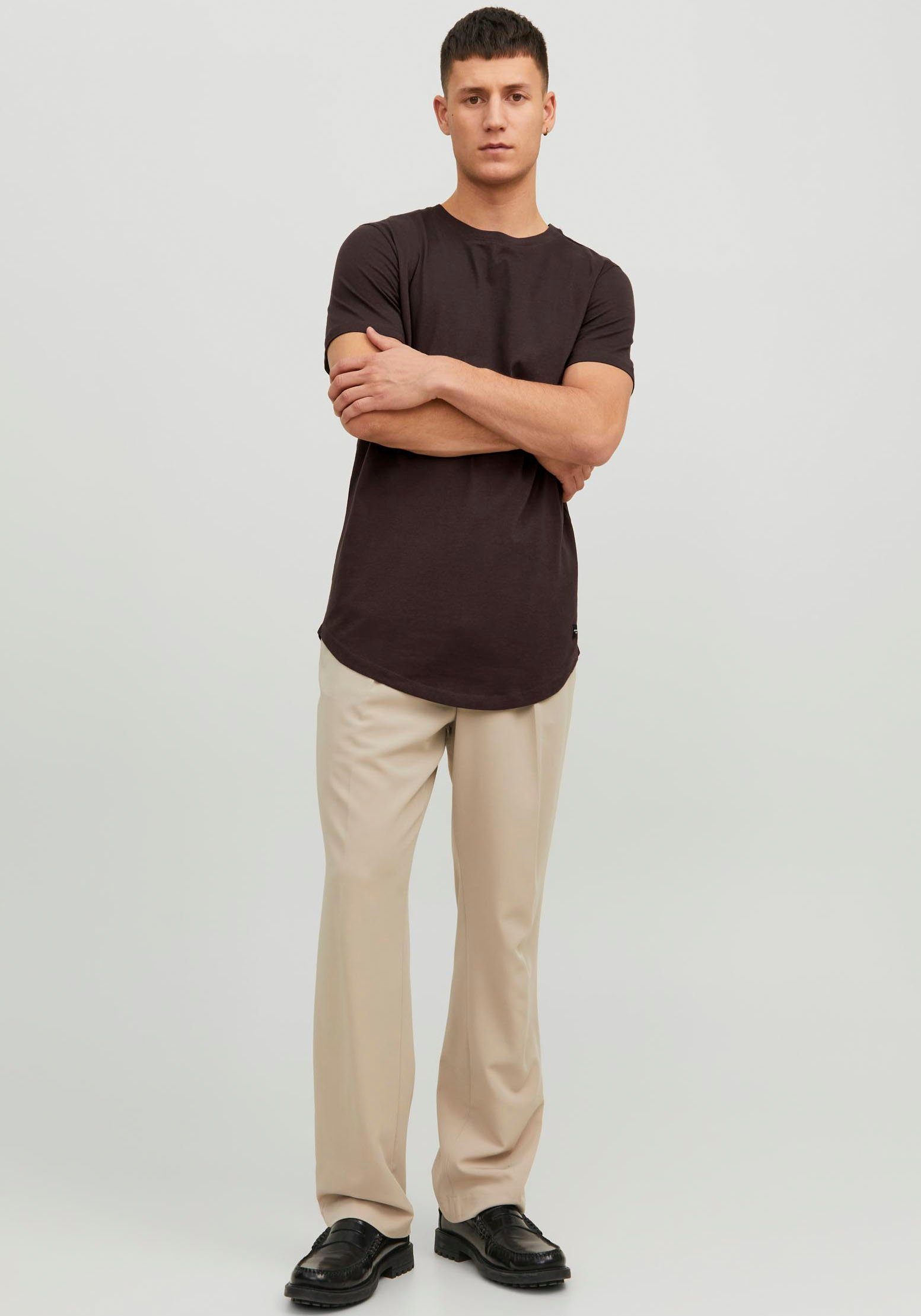 Jack & NOOS Rundhalsshirt CREW NECK Brown Seal JJENOA Jones TEE SS