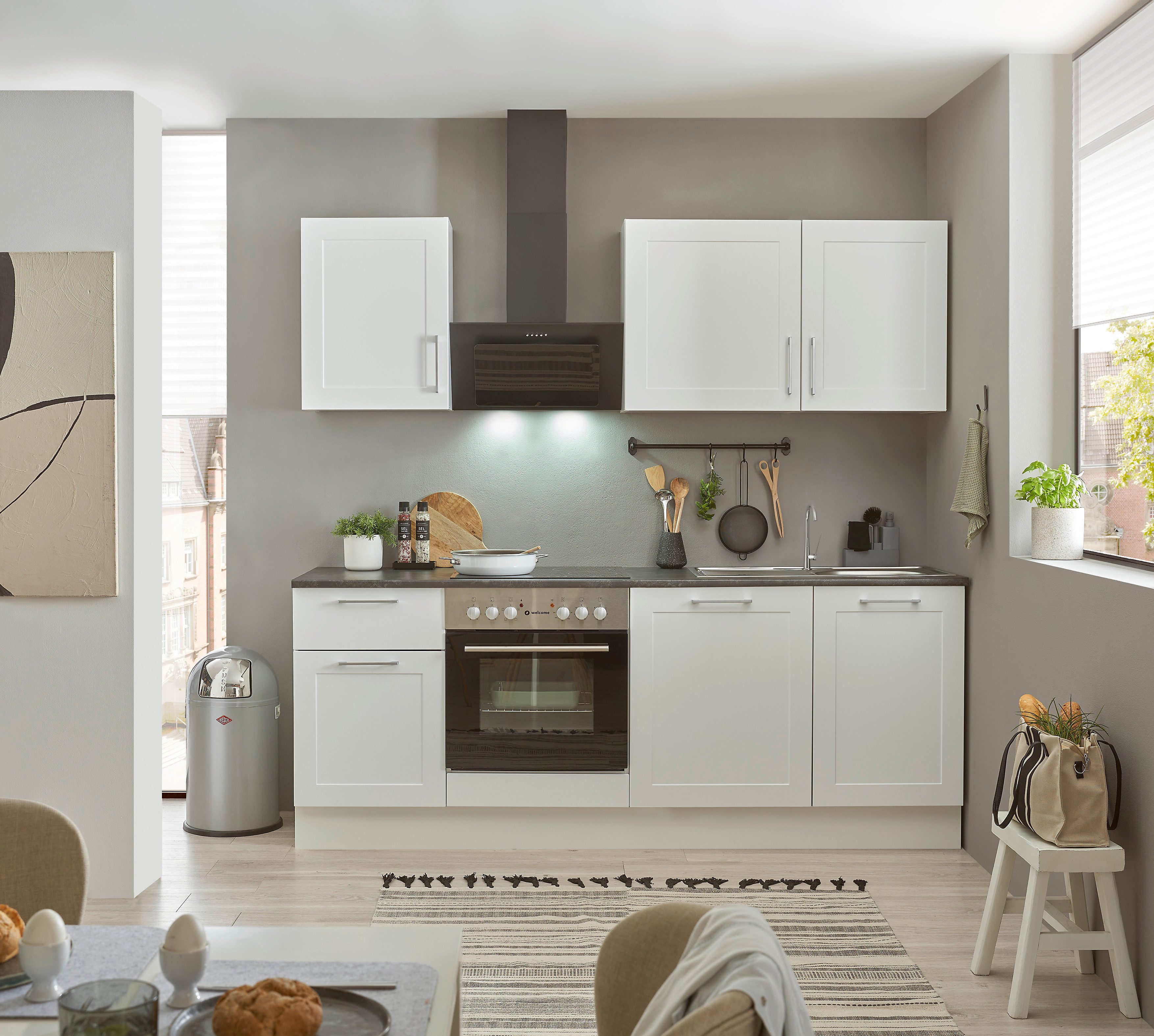 BASIC by Balculina Küchenzeile "Marsi", Breite 220 cm, wahlweise mit E-Gerä günstig online kaufen