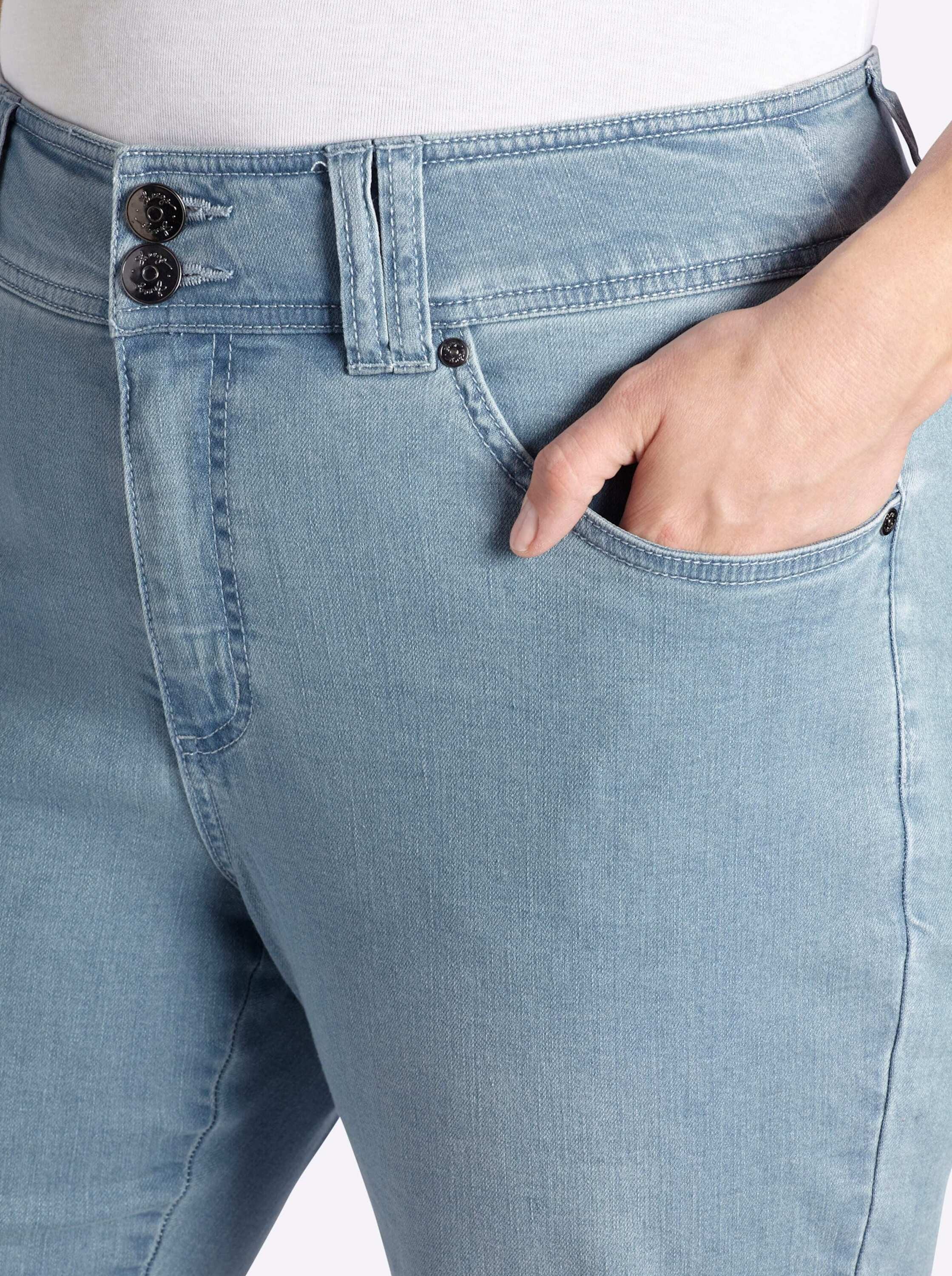 Sheego Jeansshorts 3/4-Jeans erhöht