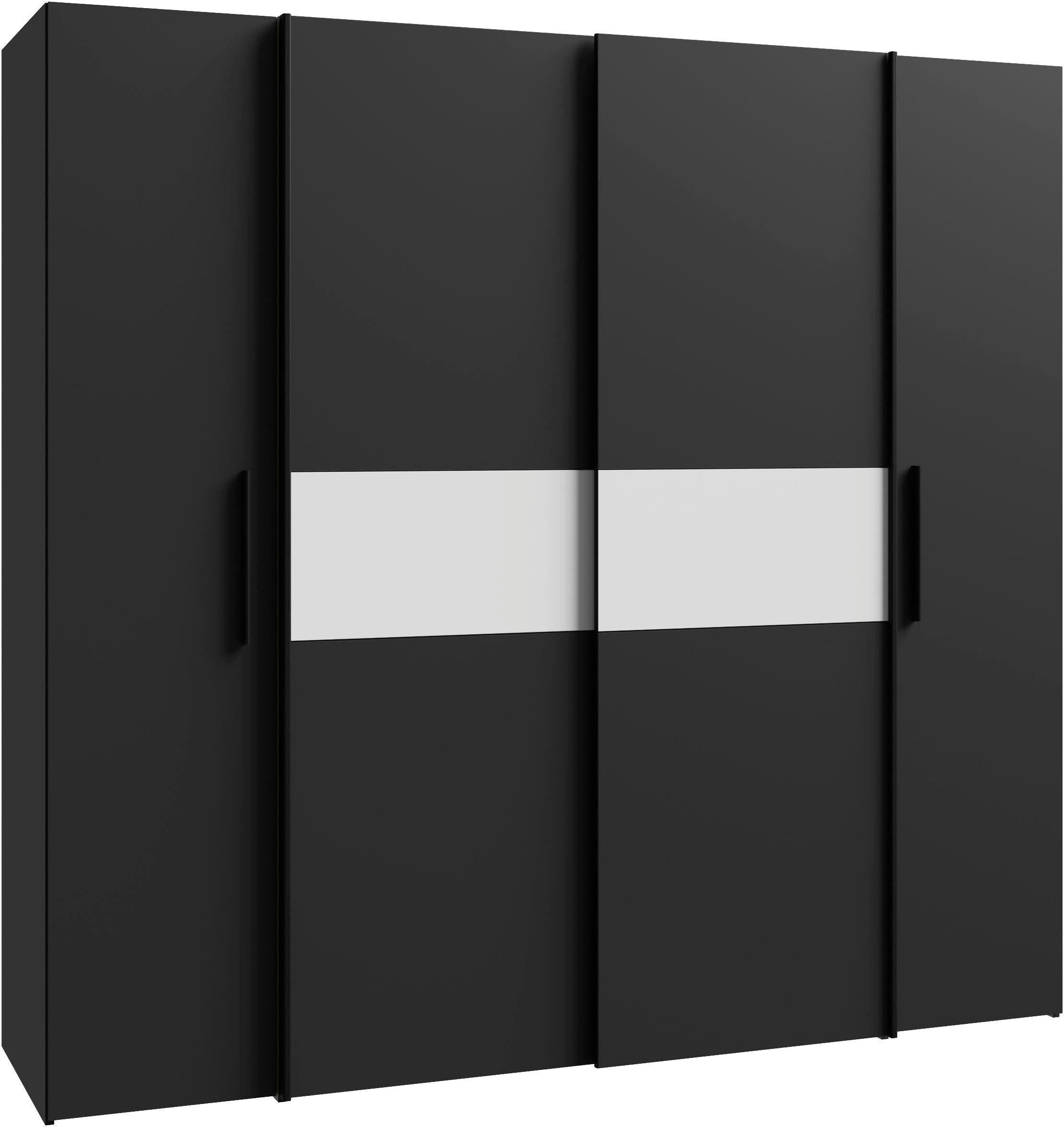 FORTE Kleiderschrank Kalixtus, Made in Europe (B/H/T ca. 200x190x60 cm, 2 Schiebetüren, 2 Drehtüren, 8 Einlegeböden) Kombination aus Dreh- und Schwebetüren, mehrere Farben
