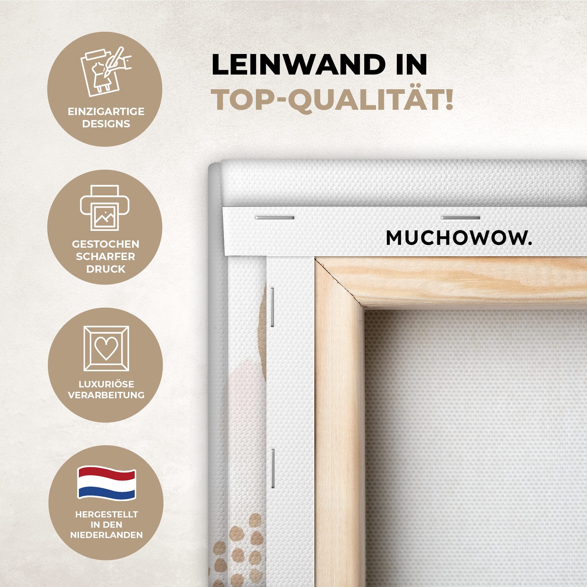 OneMillionCanvasses® Leinwandbild Aquarell - Beige - günstig online kaufen
