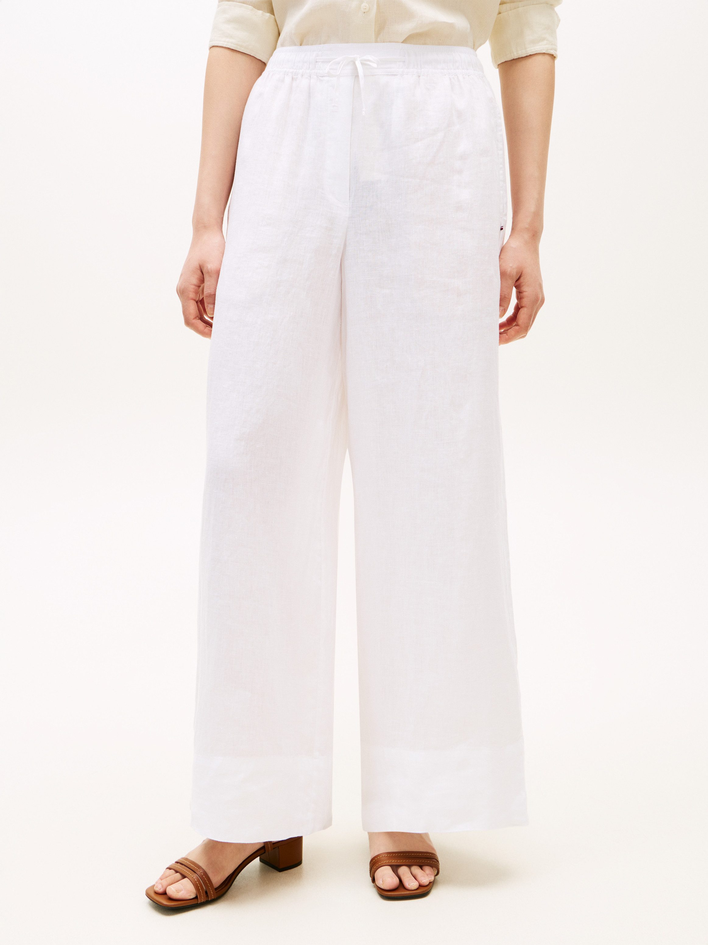 Tommy Hilfiger Leinenhose ESS LINEN PULL ON PANTS in lockerer Passform, Elastikbund