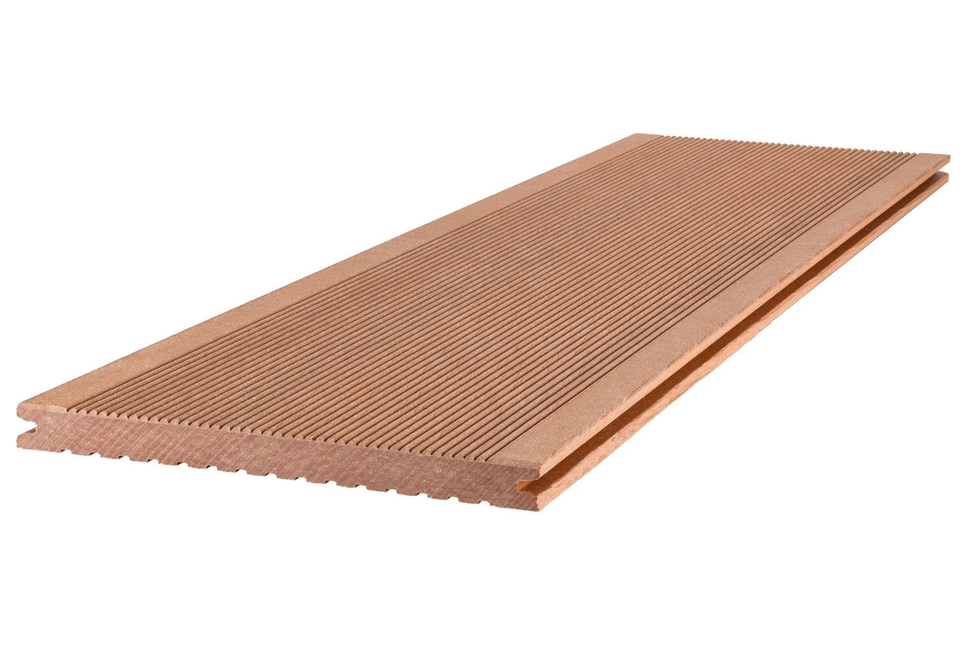 MEGAWOOD Terrassendielen Terrassendiele WPC Classic Barfußdiele Jumbo naturbraun Massivprofil, BxL: je 24.2x420 cm, 21 mm Stärke