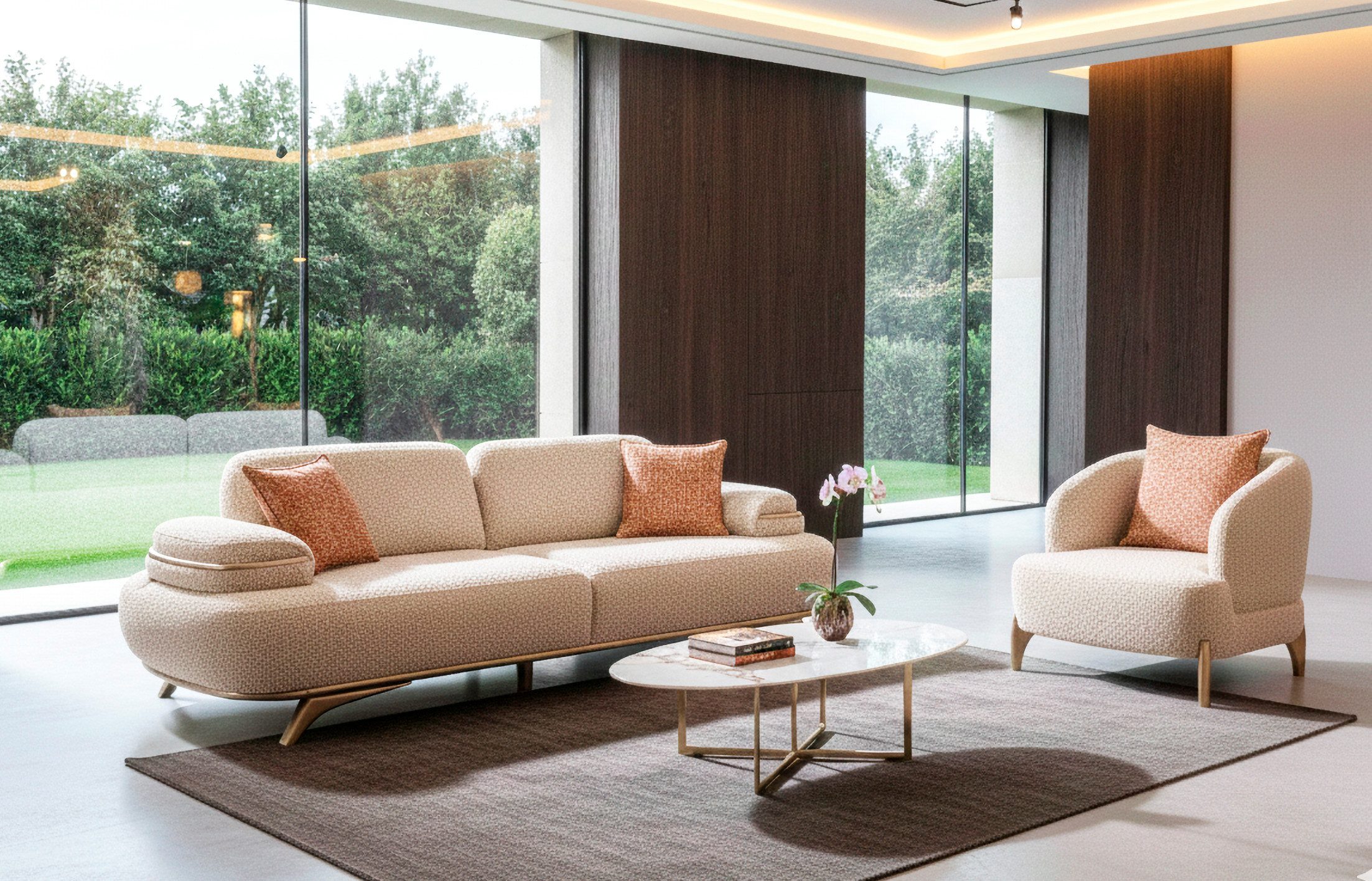 Nobelaa Sofa Sitzgruppe/Sofa Set - Wohnzimmergarnitur "Rosessia" 3+3+1