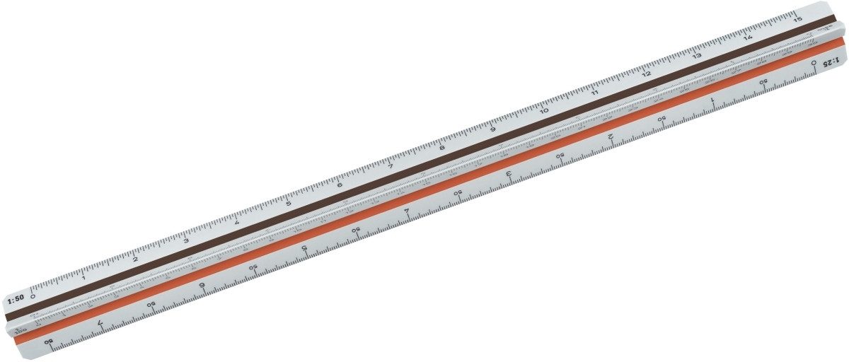 ARISTO Zeichenlineal Dreikantmaßstab Geocollege 1:2:5:10:20:50:100 Kunststoff 30cm weiß