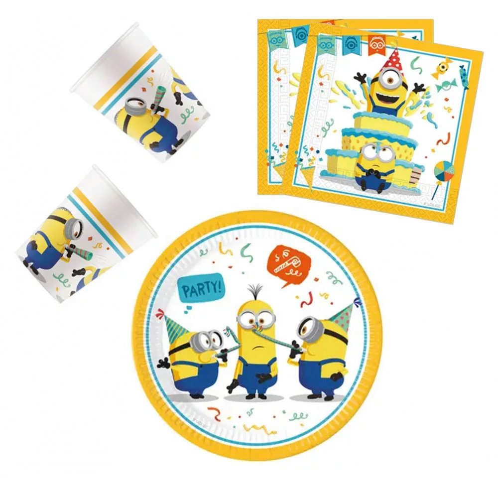 Minions Детская посуда-Set Die Minions Kinder Geburtstag Deko Set 36tlg. Partyset (36-tlg), 8 Personen