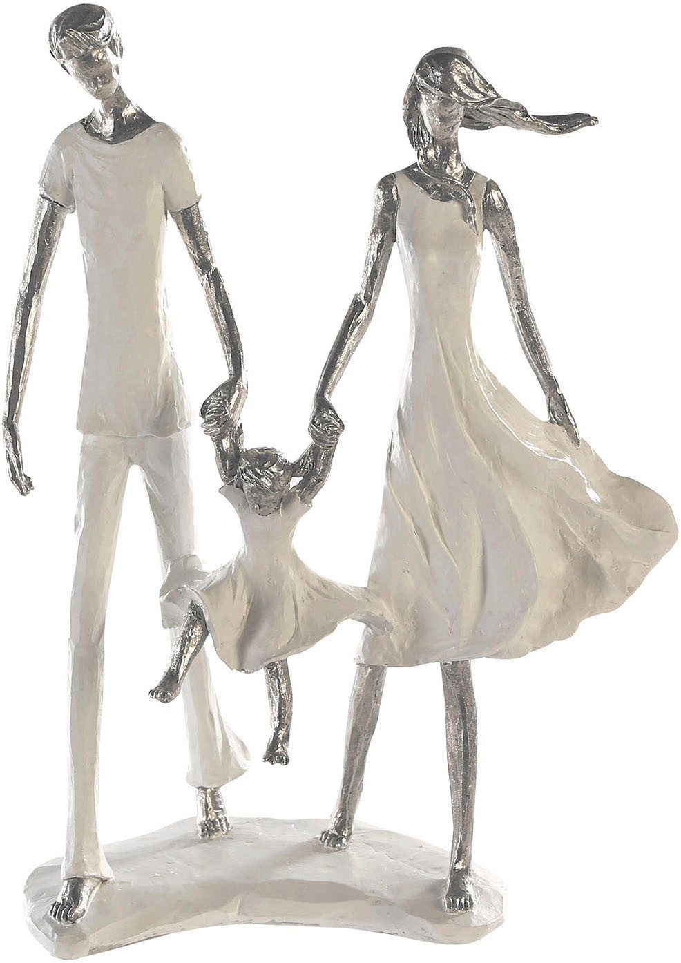 Dekofigur Skulptur Familie Family weiß H. 12 cm