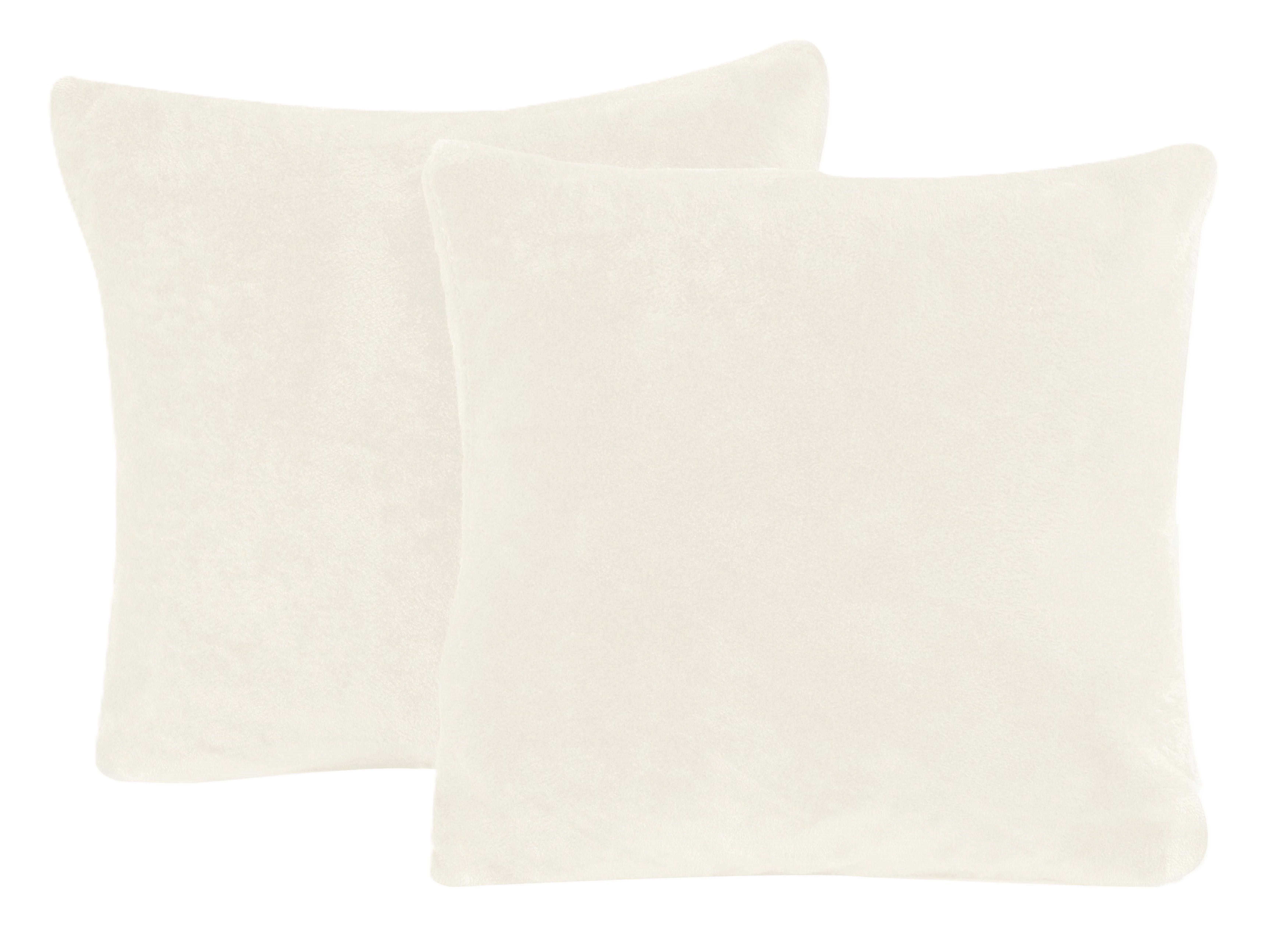 One Home Подушкиbezüge Winter Cashmere Touch Unifarben, (2 Stück), flauschig kuschelig warmes Teddy Plüsch