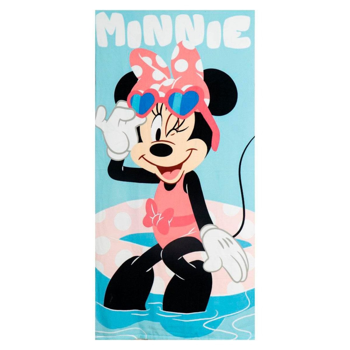 Disney Minnie Mouse Strandtuch Kinder Strandtuch 70 × 140 cm mit Schwimmbrille als Set, (Spar-Set)