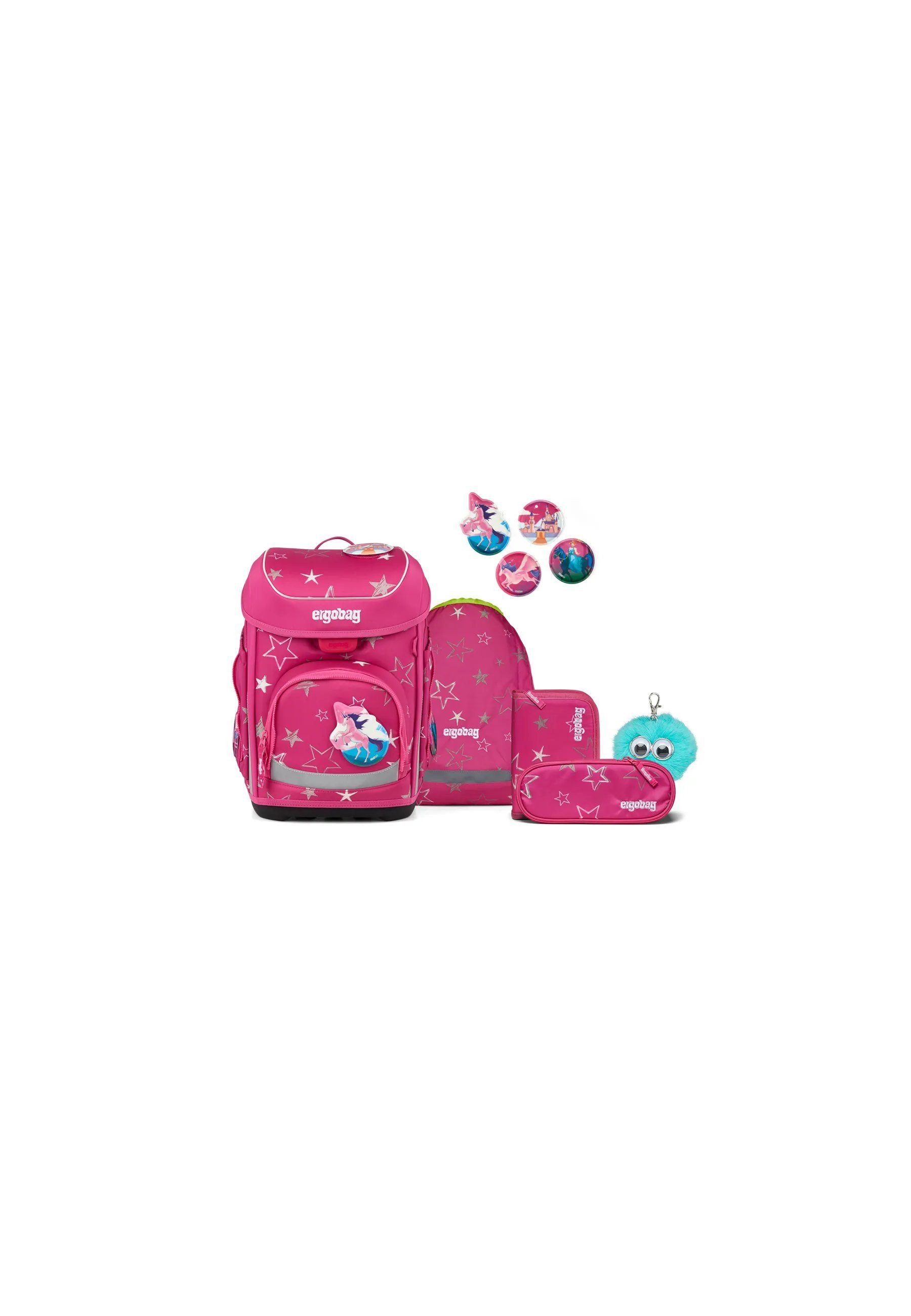 ergobag Schulranzen cubo Bundle Set (6-tlg., 6-teiliges Set), größenverstellbares Rückensystem