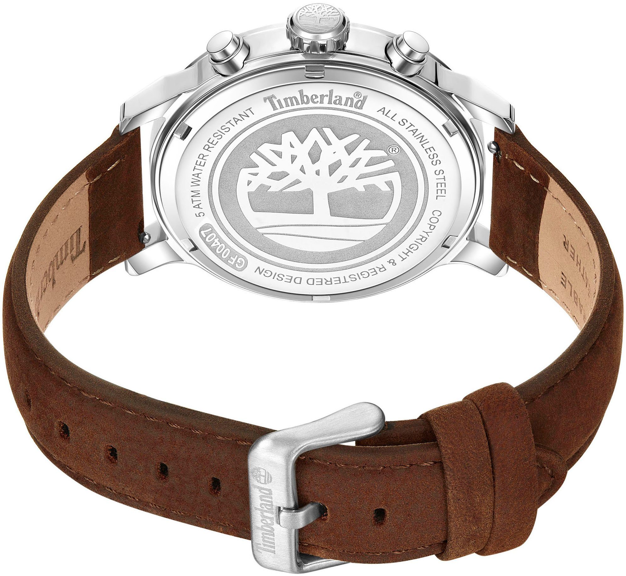 Timberland Multifunktionsuhr DRISCOLL TDWGF0040702, Armbanduhr, Quarzuhr, Herrenuhr, Datum, Lederarmband