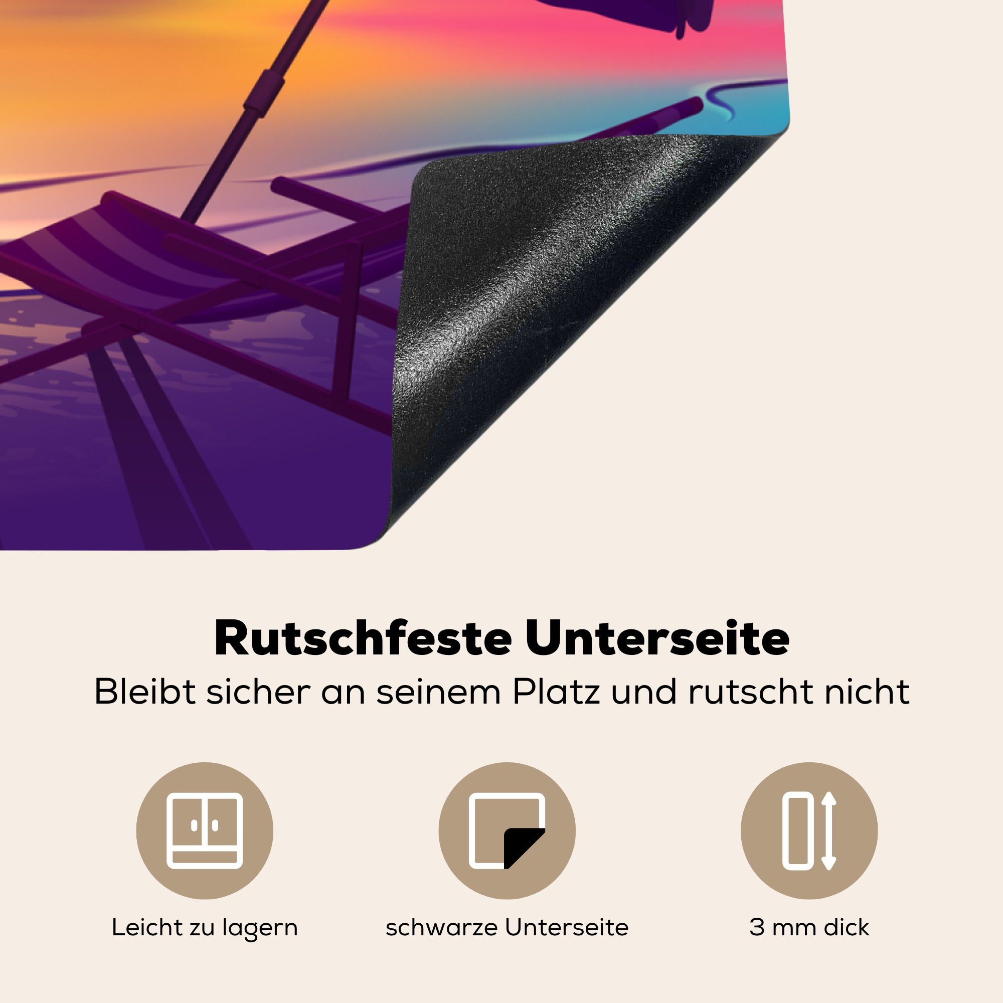 tlg), Herdblende-/Abdeckplatte Bild, für küche Auto Buntes Arbeitsplatte Vinyl, cm, (1 MuchoWow 78x78 Ceranfeldabdeckung,