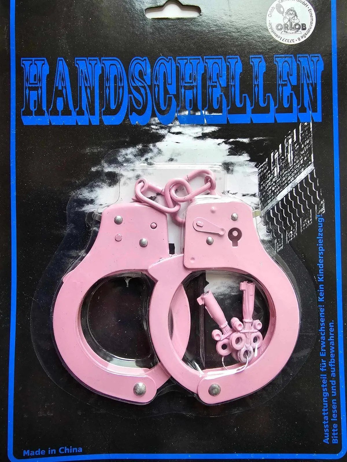 Orlob Polizei-Kostüm Metall Handschellen Pink mit 2 Schlüssel Polizei Karneval Cosplay