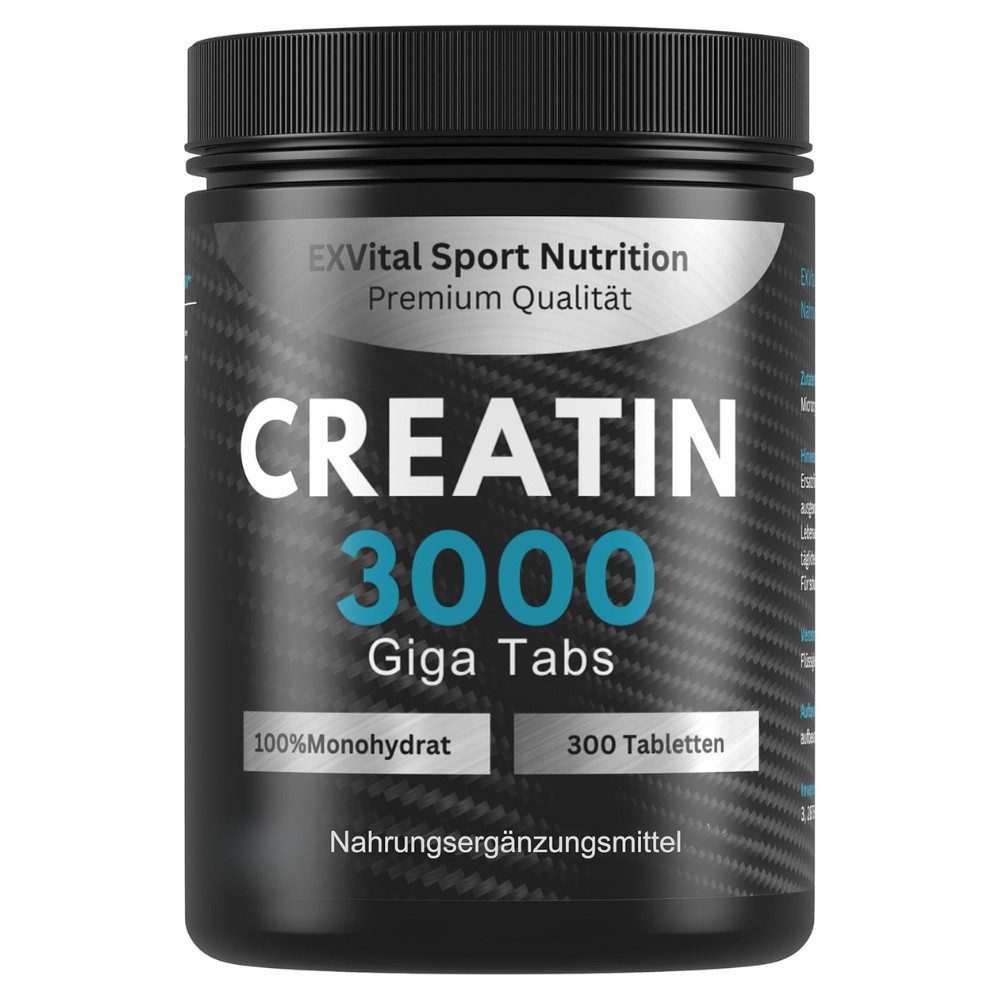 Creatin 3000 Giga Tabs, workout booster, 3450mg Kreatin Monohydrat Tabletten, 345 g