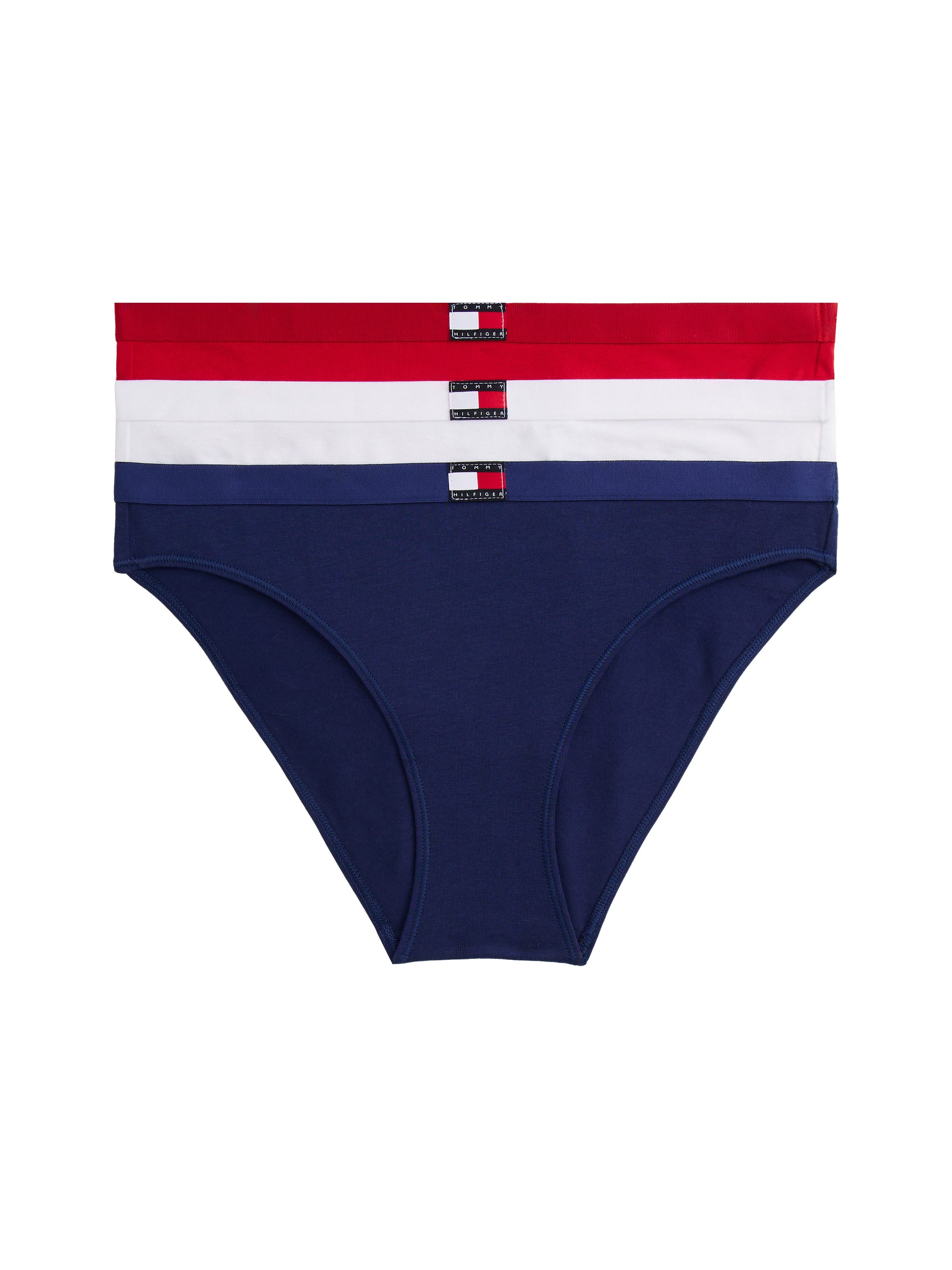 Tommy Hilfiger Underwear Slip 3 PACK BIKINI (EXT.SIZES) (3-St) Logo am Bund, aus Baumwoll-Stretch