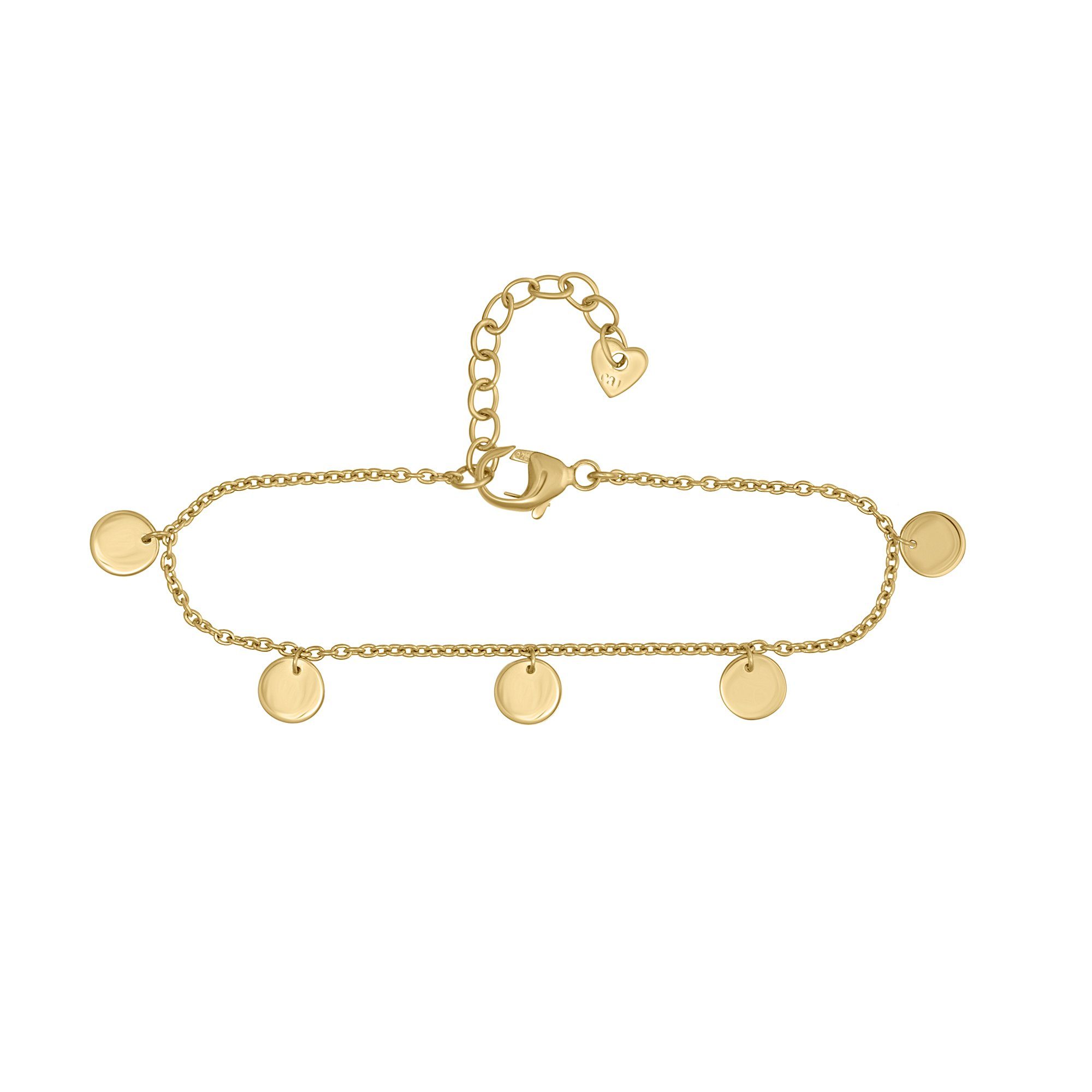 CAÏ Fußkette 925 Sterling Silber vergoldet Plättchen Boho