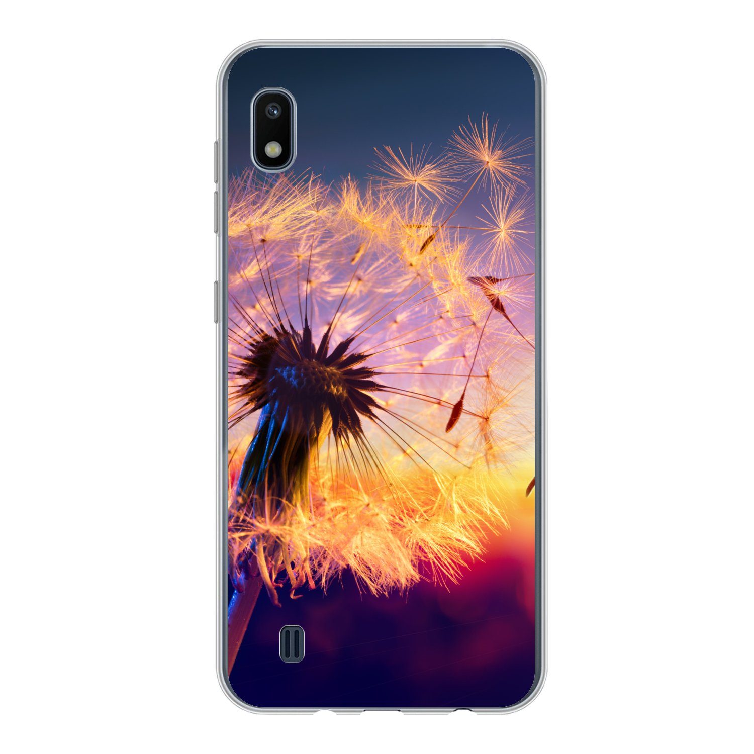 MuchoWow Handyhülle für Samsung Galaxy A10 Löwenzahn - Blumen - Sonnenuntergang - Horizont, Smartphone-Bumper, Print, Handy Schutzhülle Dünn