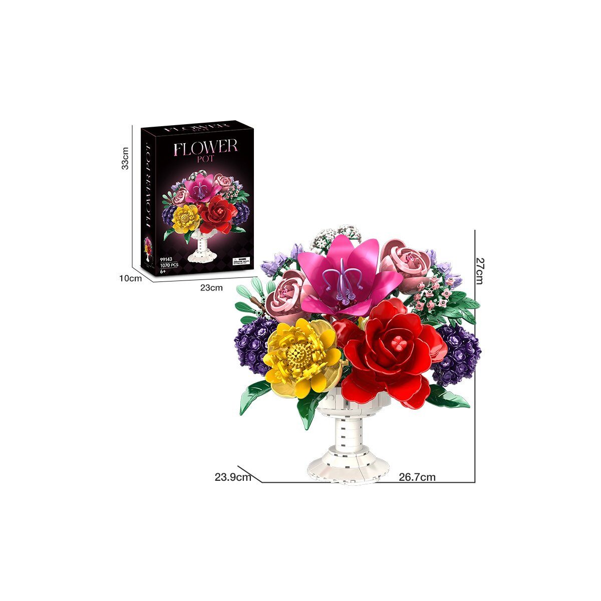 Woma WOMA Blumenstrauß mit Vase Bausteine W99143 Spielbausteine – Bild 2 von 4