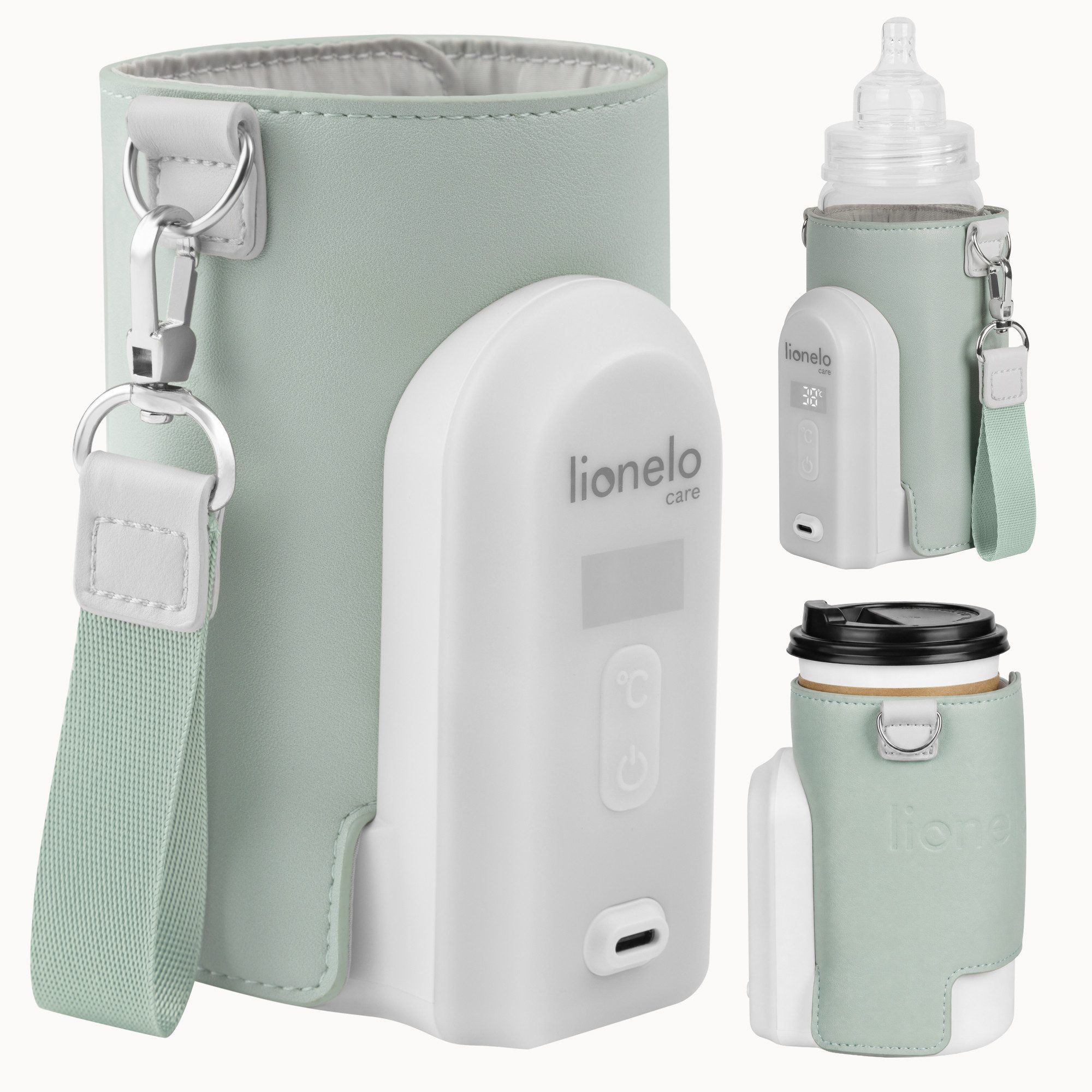 lionelo Babyflaschenwärmer THERMUP GO EVO, USB-C/4500mAh/9 Std. Betrieb