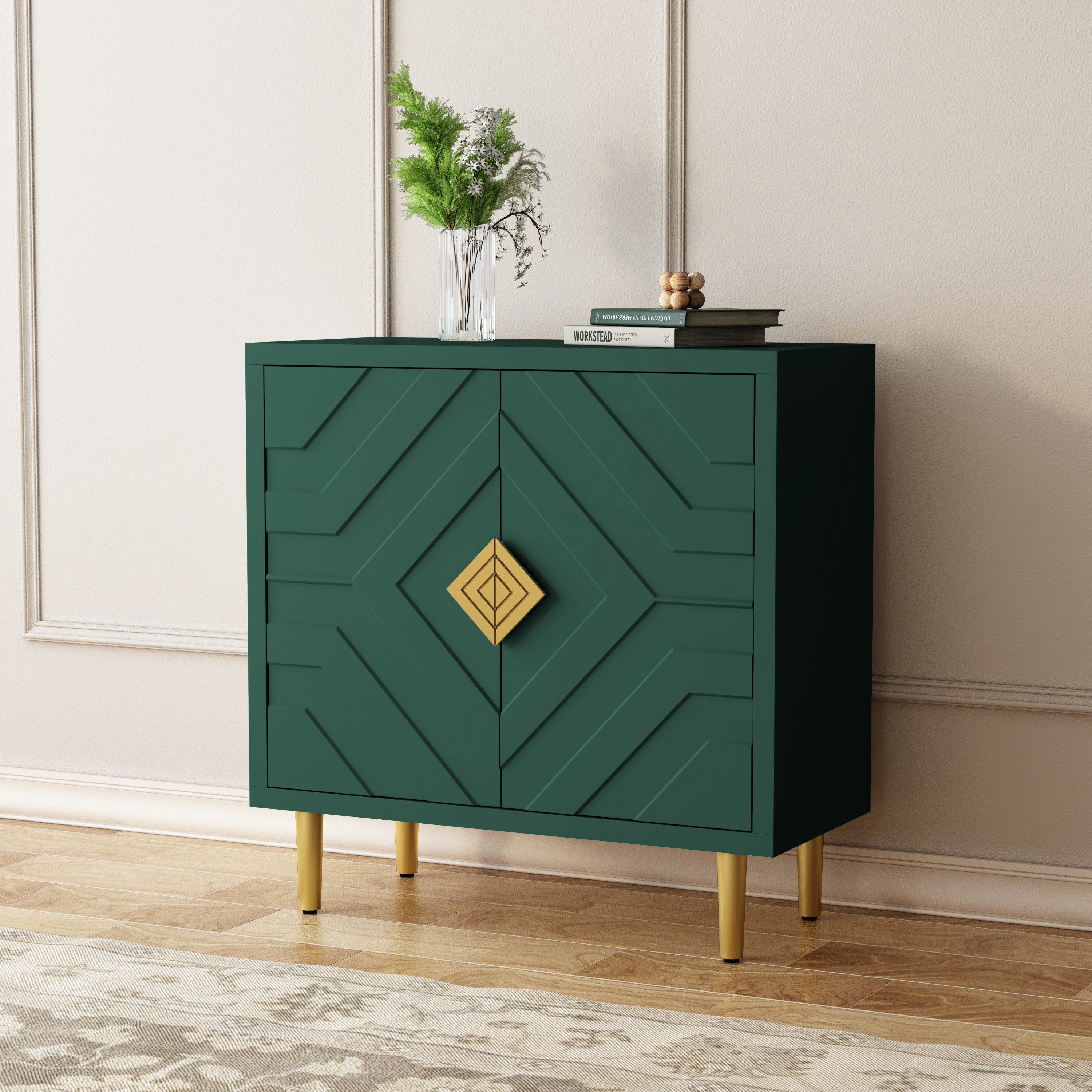 HOLTICO Sideboard Schrank für Wohnzimmer, Küche, Schlafzimmer (1 St), Kommode mit 2 Türen, Küchenschrank, Aufbewahrungsschrank – Bild 5 von 5