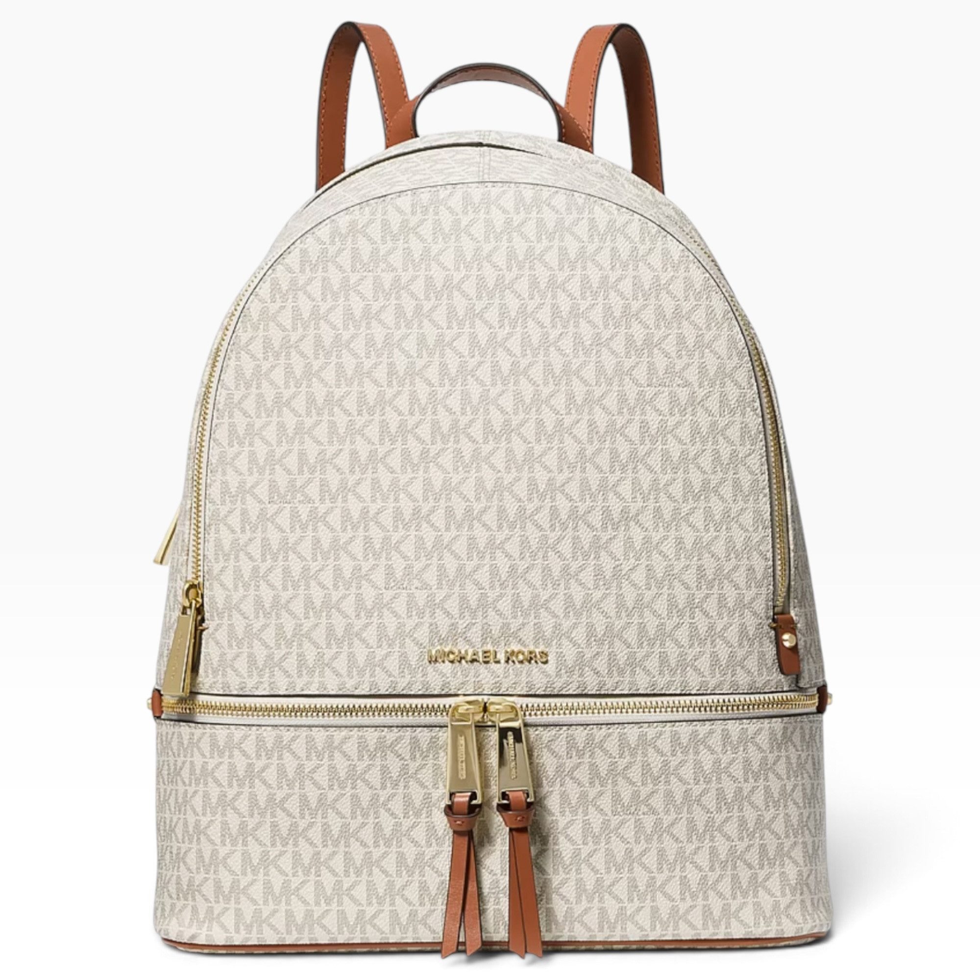 MICHAEL KORS Rucksack Michael Kors Rhea Large Rucksack Vanilla Logo Canvas Gold