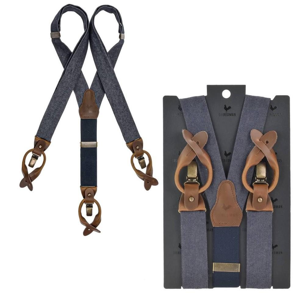 Sir Redman Hosenträger Work Holländer Y-Form Leder, 35mm Trägerbreite, 130c günstig online kaufen