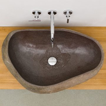 wohnfreuden Aufsatzwaschbecken Naturstein Waschbecken 70 cm mit Naturkante (Kein Set), 126018