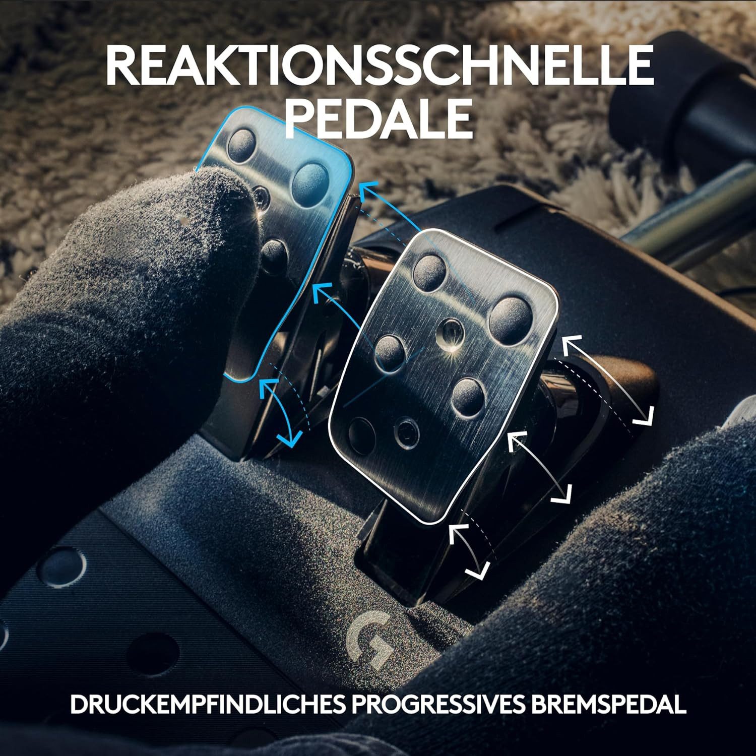 Logitech G923 Lenkrad mit Pedalen und Schaltung Xbox X, S, One PC Windows Gaming-Lenkrad (Driving Force Komplett Set mit 6 Gänge Schaltknauf Schalthebel, Rennle – Bild 4 von 5