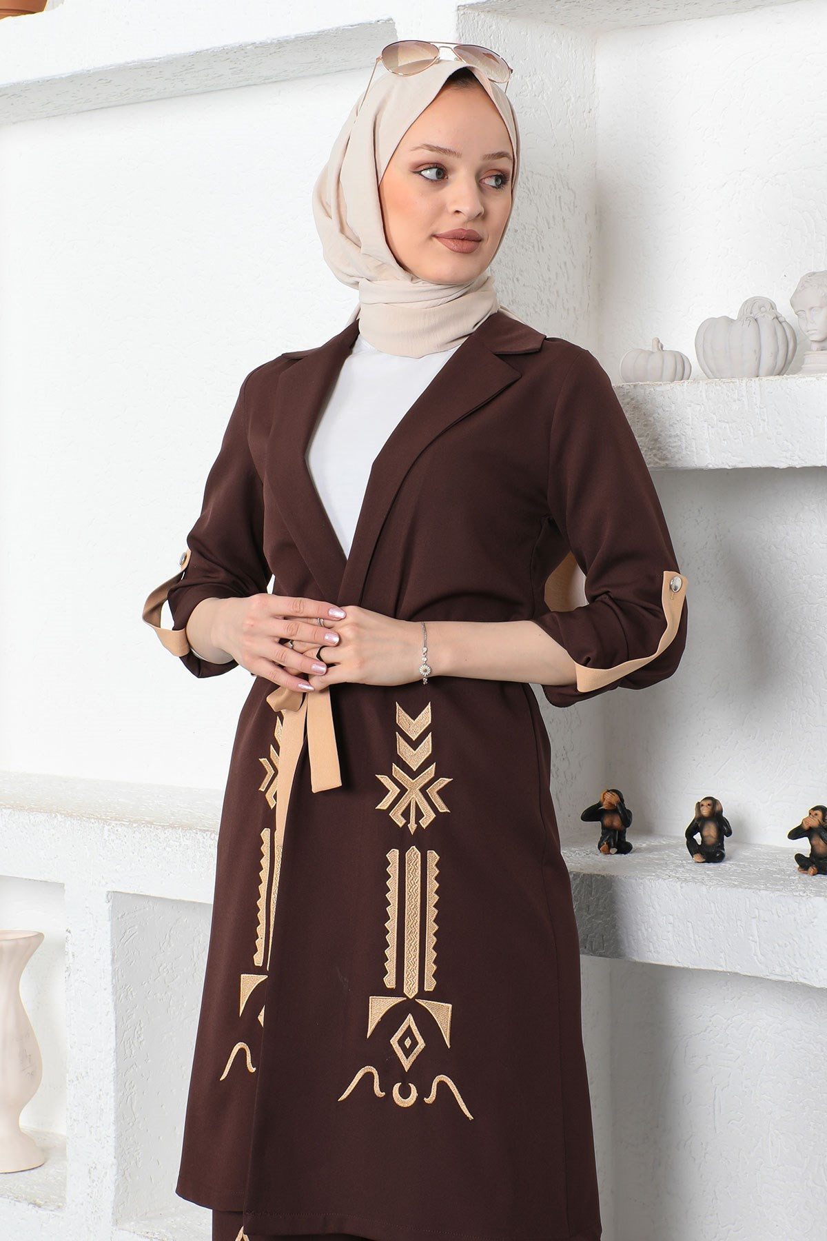 MODAMİHRAM Tunika KleidBesticktes Anzug-Set