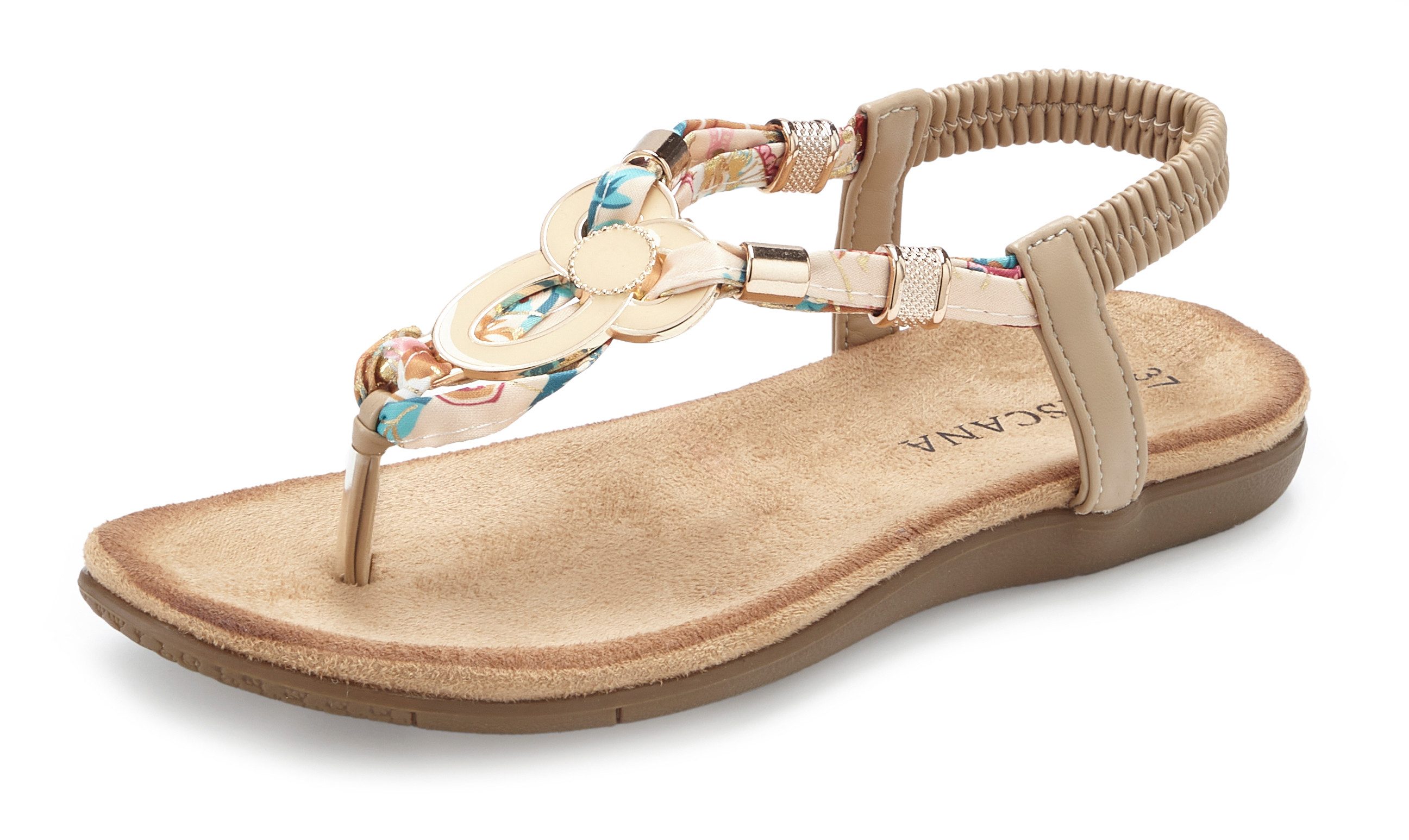 LASCANA Sommerschuh, offener Schuh, Sandalette, Zehentrenner Sandale, Pantolette mit Stretcheinsatz