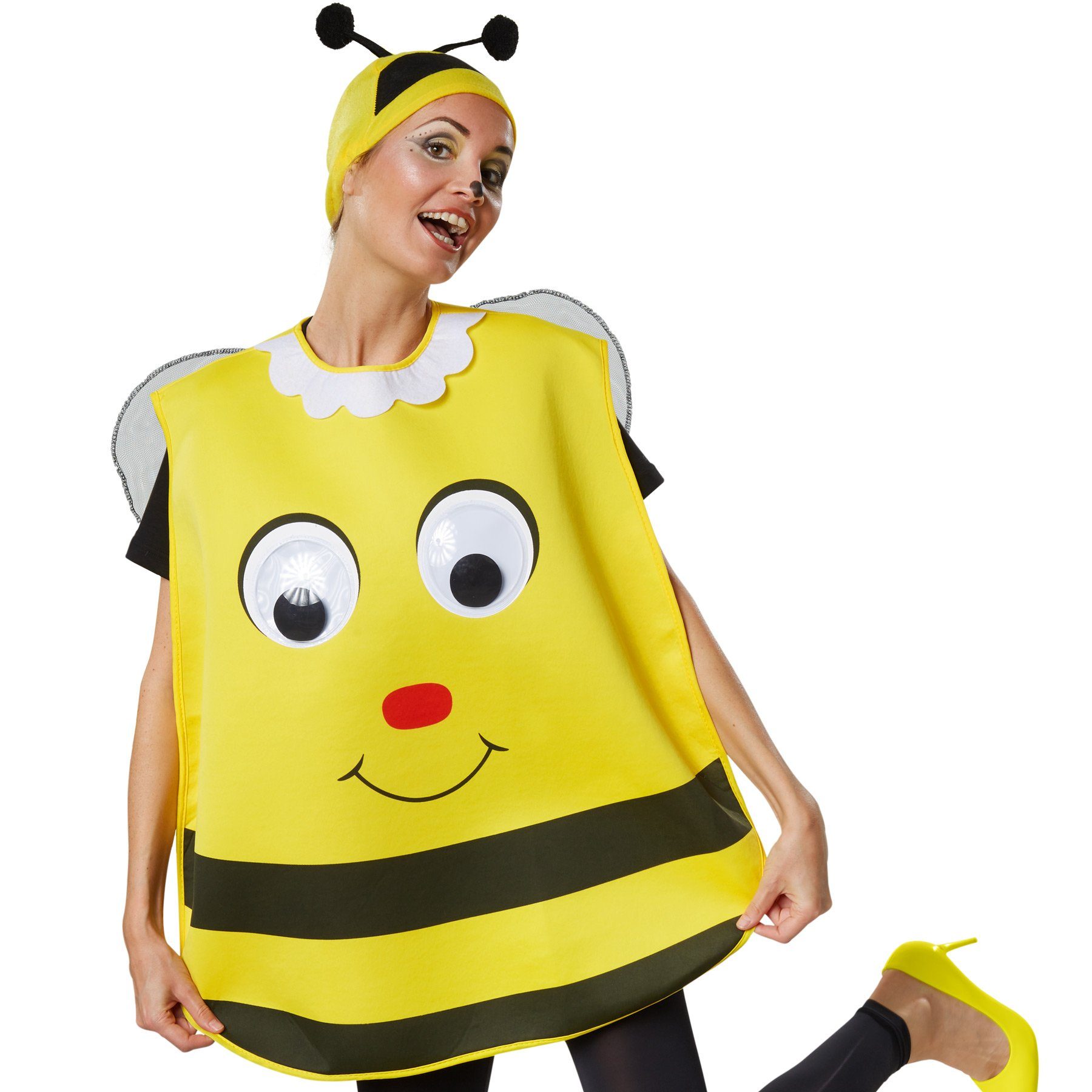 dressforfun Kostüm Unisexkostüm Cartoon Biene, Poncho in Einheitsgröße