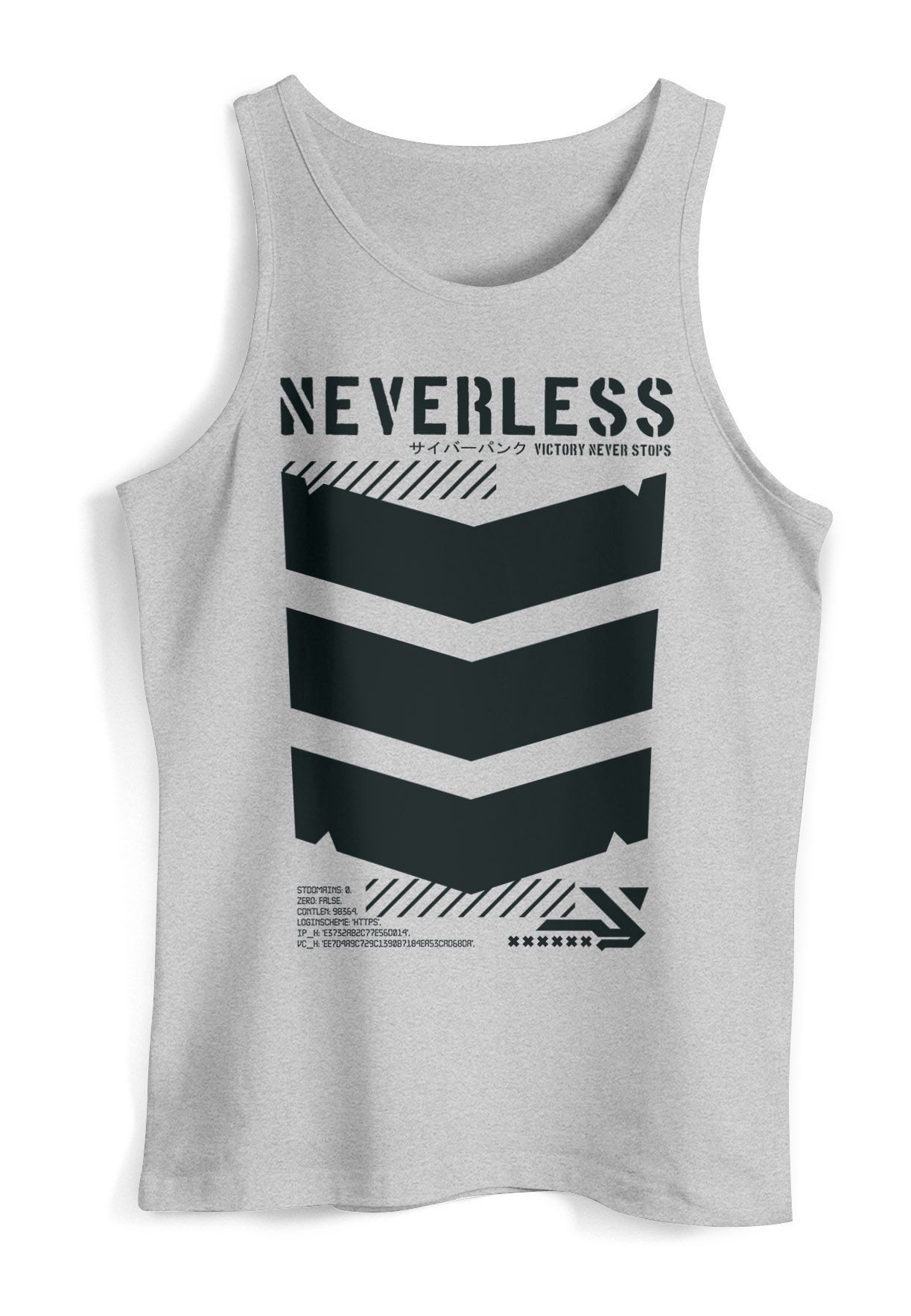 Neverless Tanktop Herren Tank-Top Techwear Trend Motive Japanese Streetstyle Military mit Print