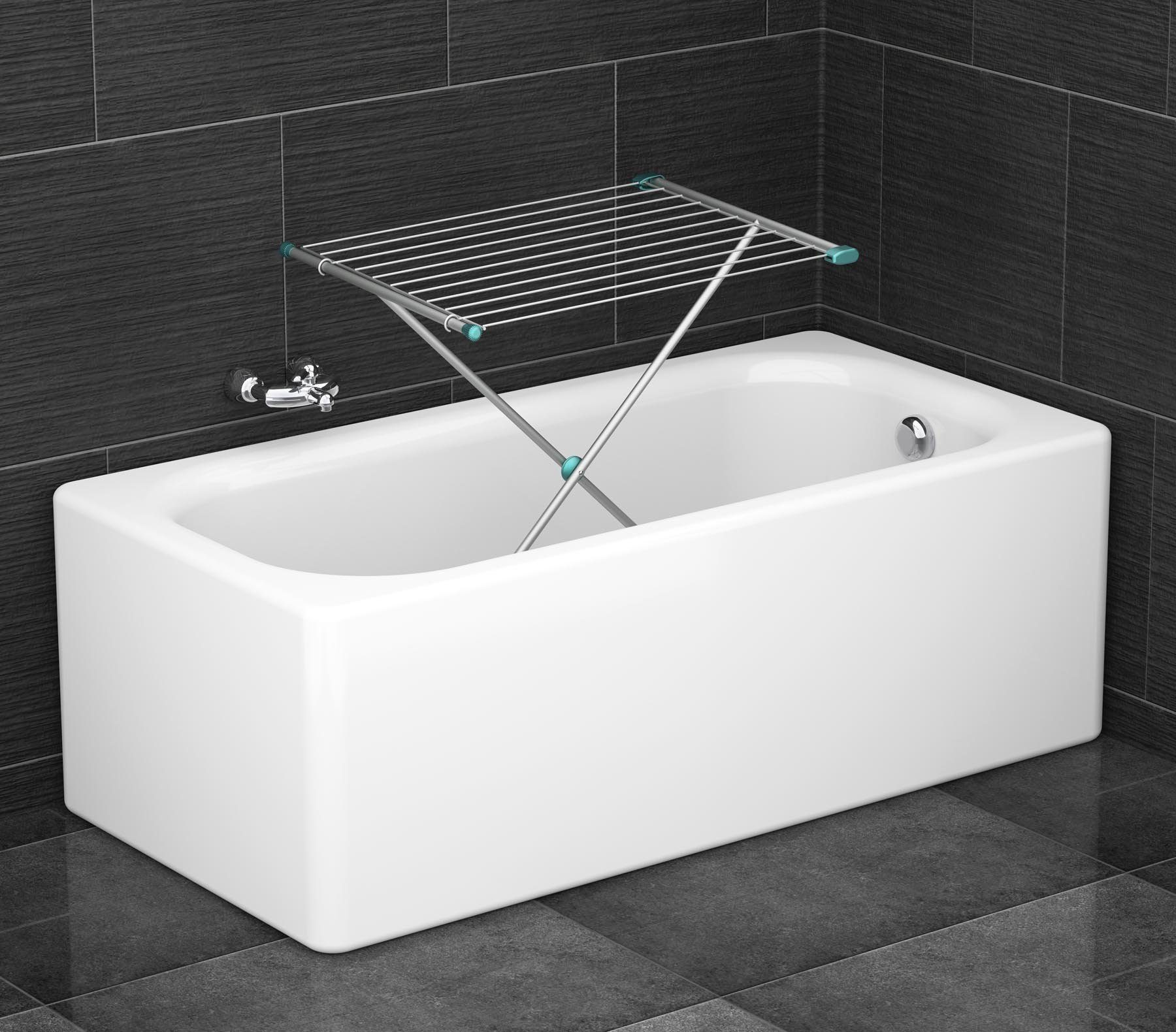 Bischof Colombo Wäscheständer GAZZELLA, 10 m Trockenlänge, pulverlackierter Stahl, platzsparend klappbar