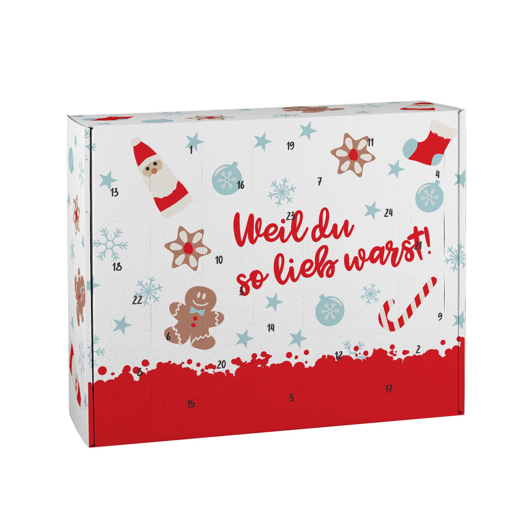 Herz & Heim befüllbarer Adventskalender mit festlichen Motiven zu Weihnachten - DIY Adventskalender, zum selbst Befüllen, aus stabiler Pappe