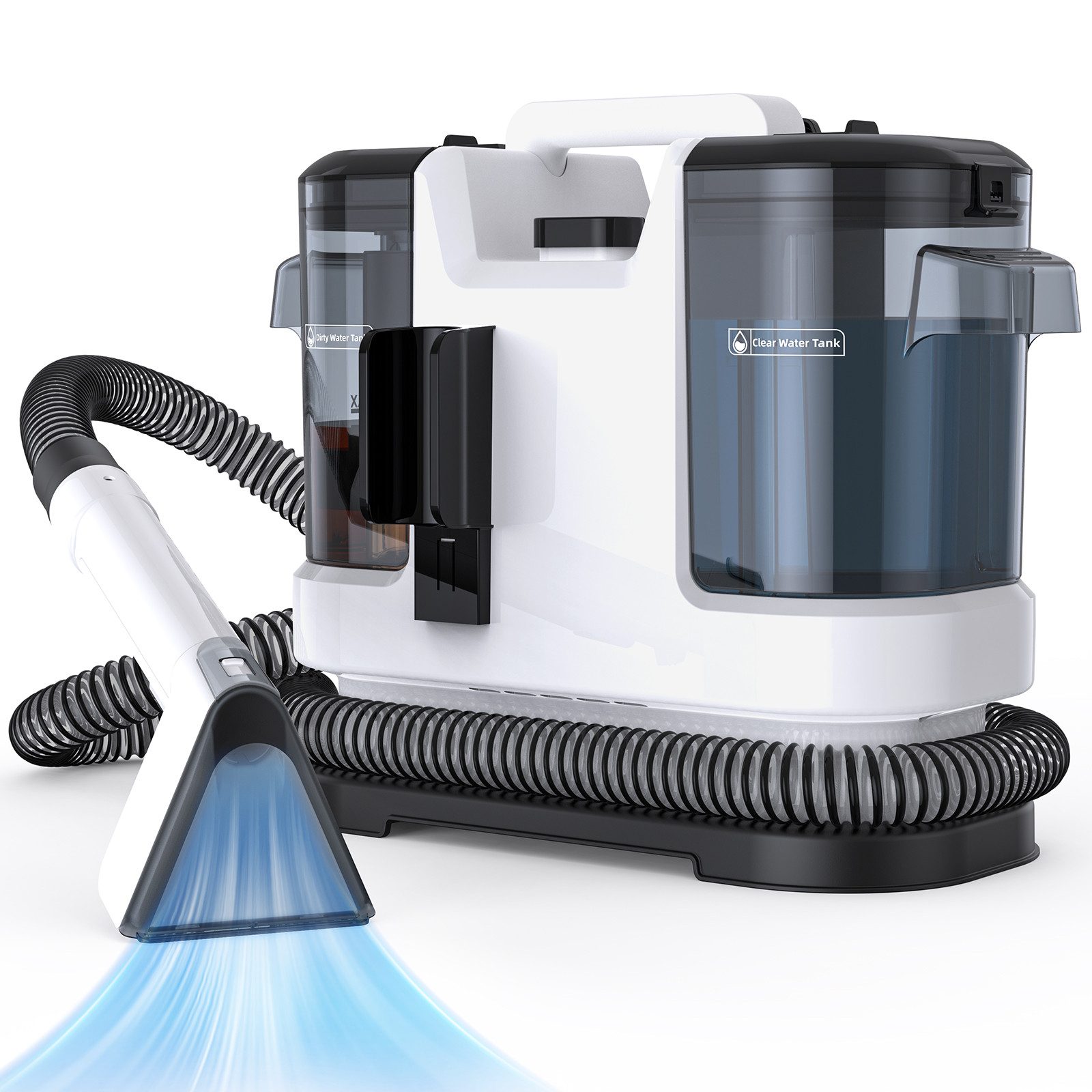 oyajia Teppichreinigungsgerät Polsterreiniger Gerät Waschsauger 13500Pa Fleckenreiniger, 450 W, für Teppiche, Treppen, Polster, Sofa, Auto, Tiere, Flecken, Flecken entfernen Doppeltank Nassreinigung sprühen bürsten saugen