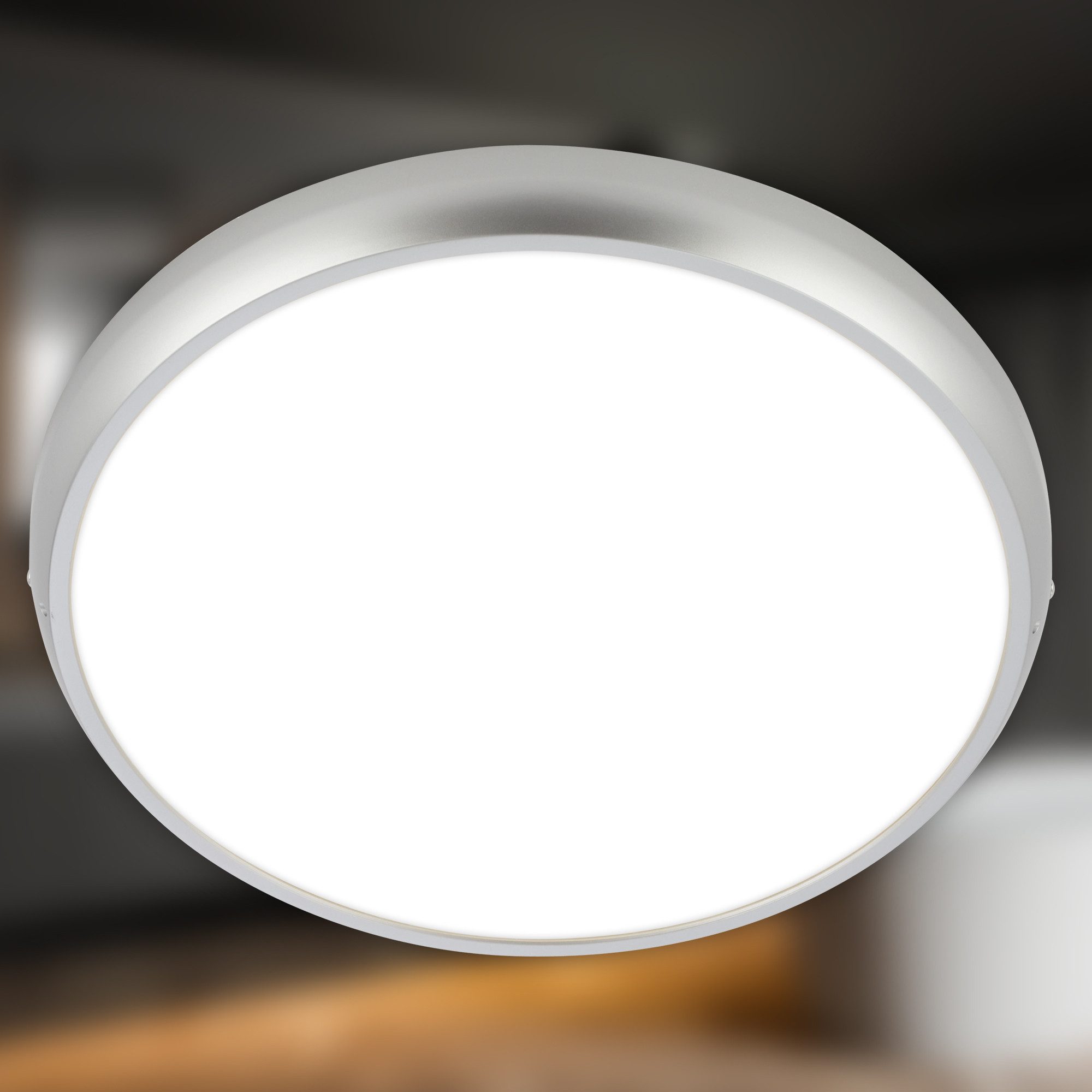 Briloner Leuchten LED Deckenleuchte Bad-Deckenlampe IP44 Badezimmer Gäste-WC Feuchtraum geeignet, LED fest integriert, Neutralweiß, 4000K, 27,5x4 cm, Badezimmer, Küche, Wohnzimmer, Schlafzimmer, Flur
