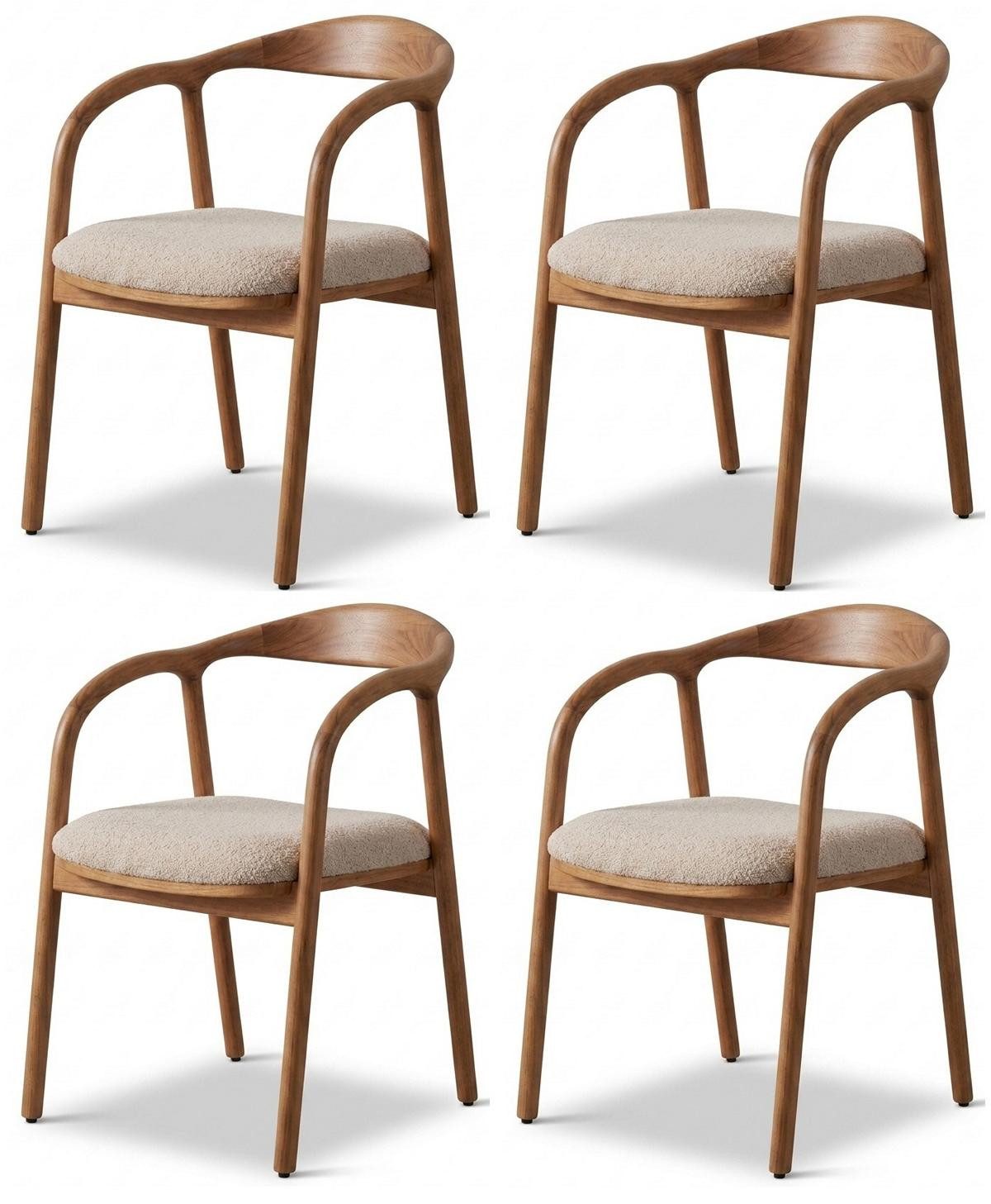 JVmoebel Sitzgruppe Stühle Stil modern braun bequem kompakt Esszimmer praktisch Textil, (4-tlg., 4er-Set)