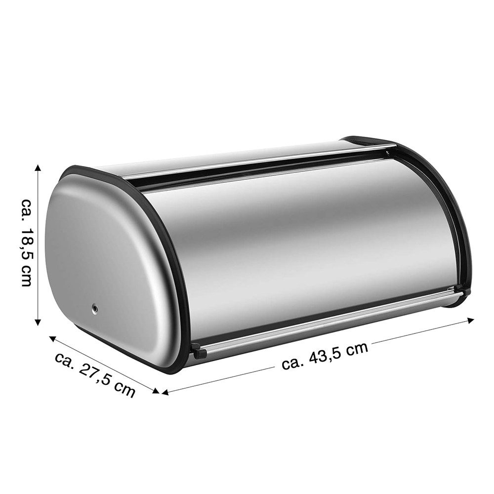 Ribelli Brotkasten Brotkasten 45x 28x 19,5 cm für Küche, Edelstahl
