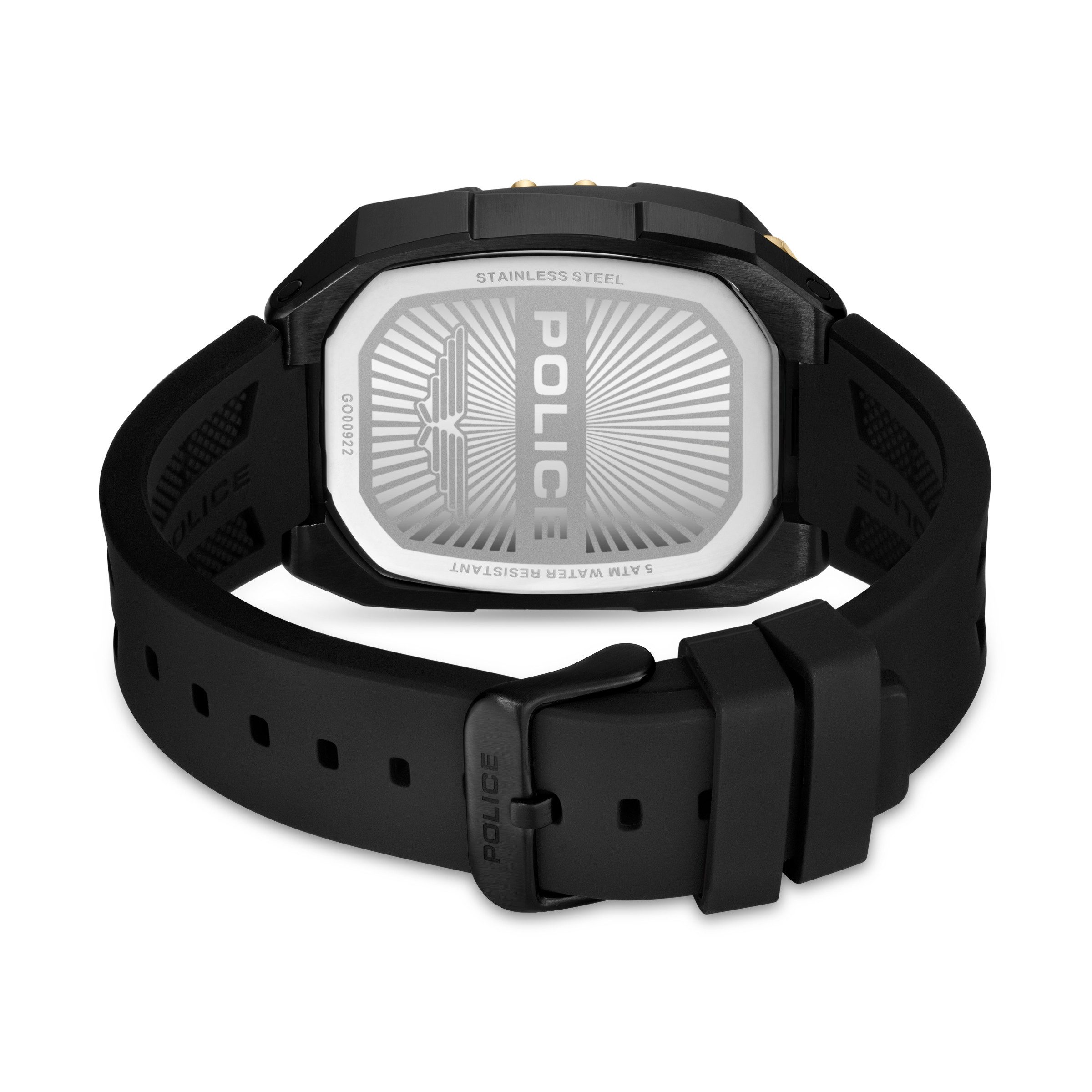 Police Chronograph Bullhead PEWGO0092204, Quarzuhr, Armbanduhr, Herrenuhr, Lederarmband, analog, Stoppfunktion