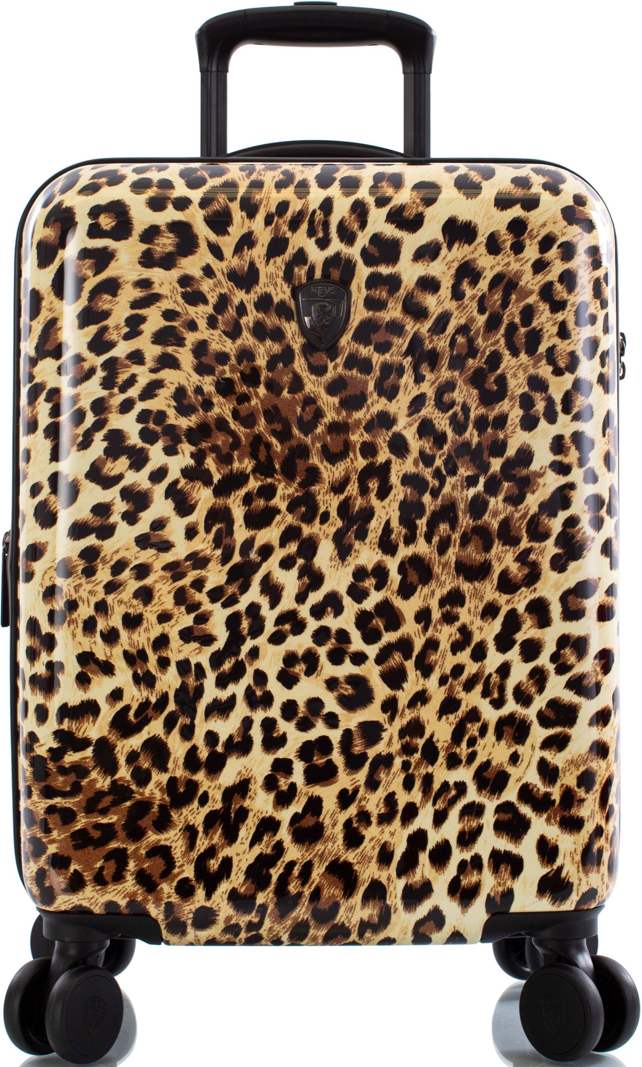 Rollen, Leopard, Volumenerweiterung Heys 53 Leopard Brown mit 4 Hartschalen-Trolley cm,