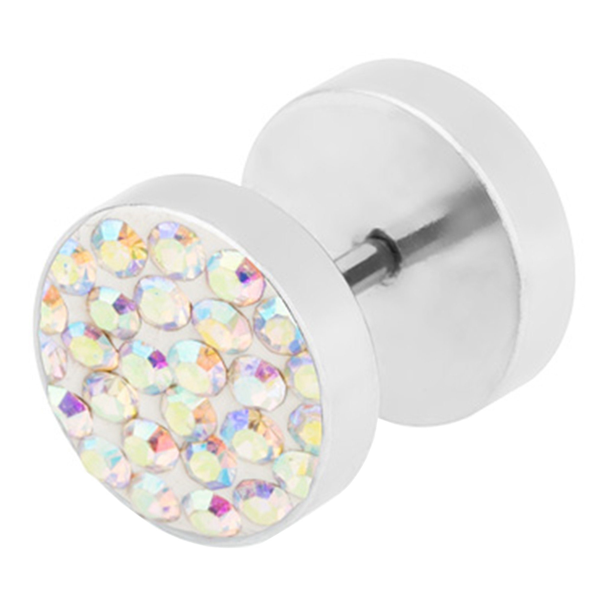 Taffstyle Piercing-Set Fake Piercing Ohr Plug mit Zirkonia, Runde Ohrring F günstig online kaufen