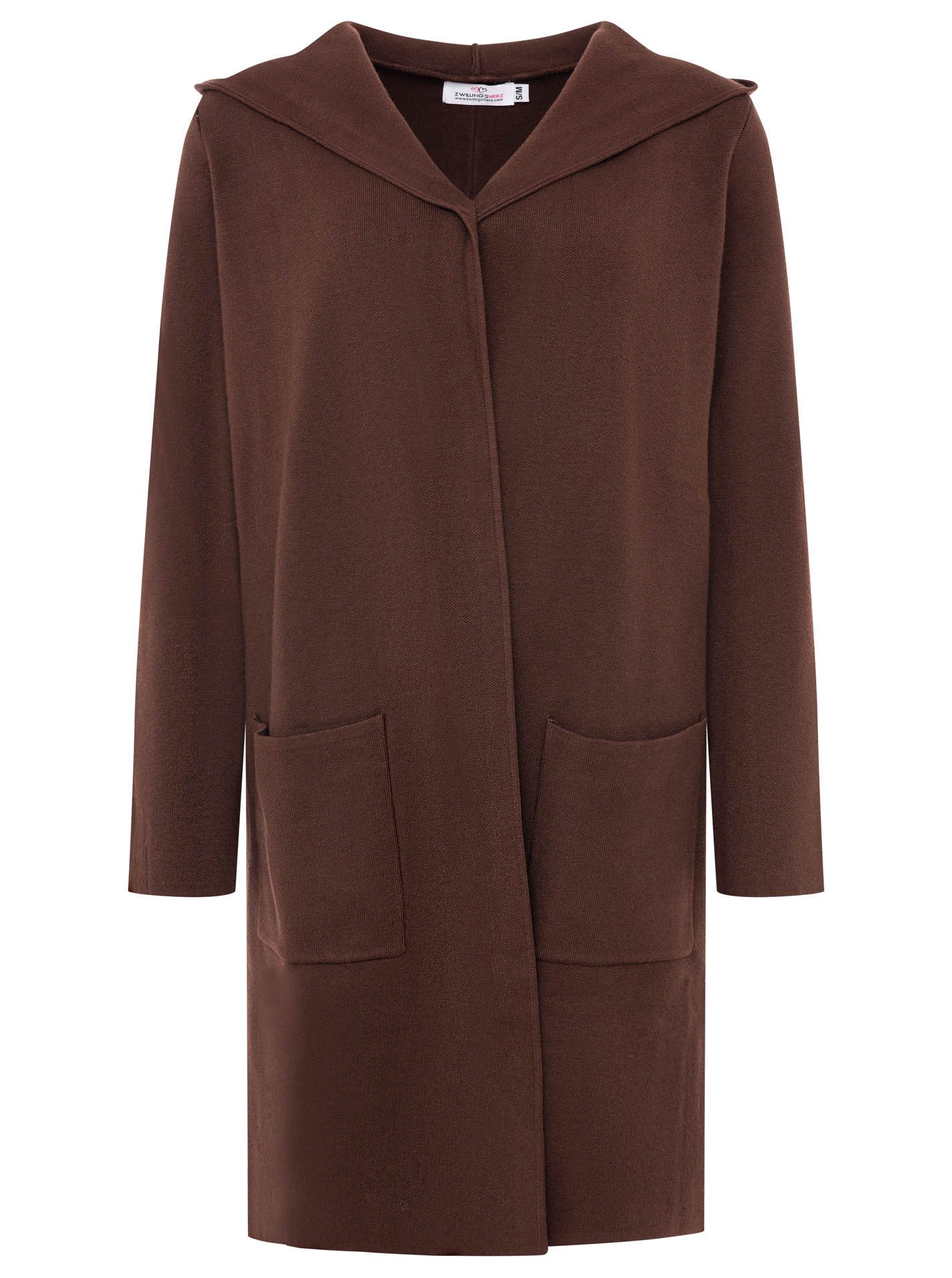 Zwillingsherz Cardigan Kapuze, Taschen, Langarm, ohne Verschluss