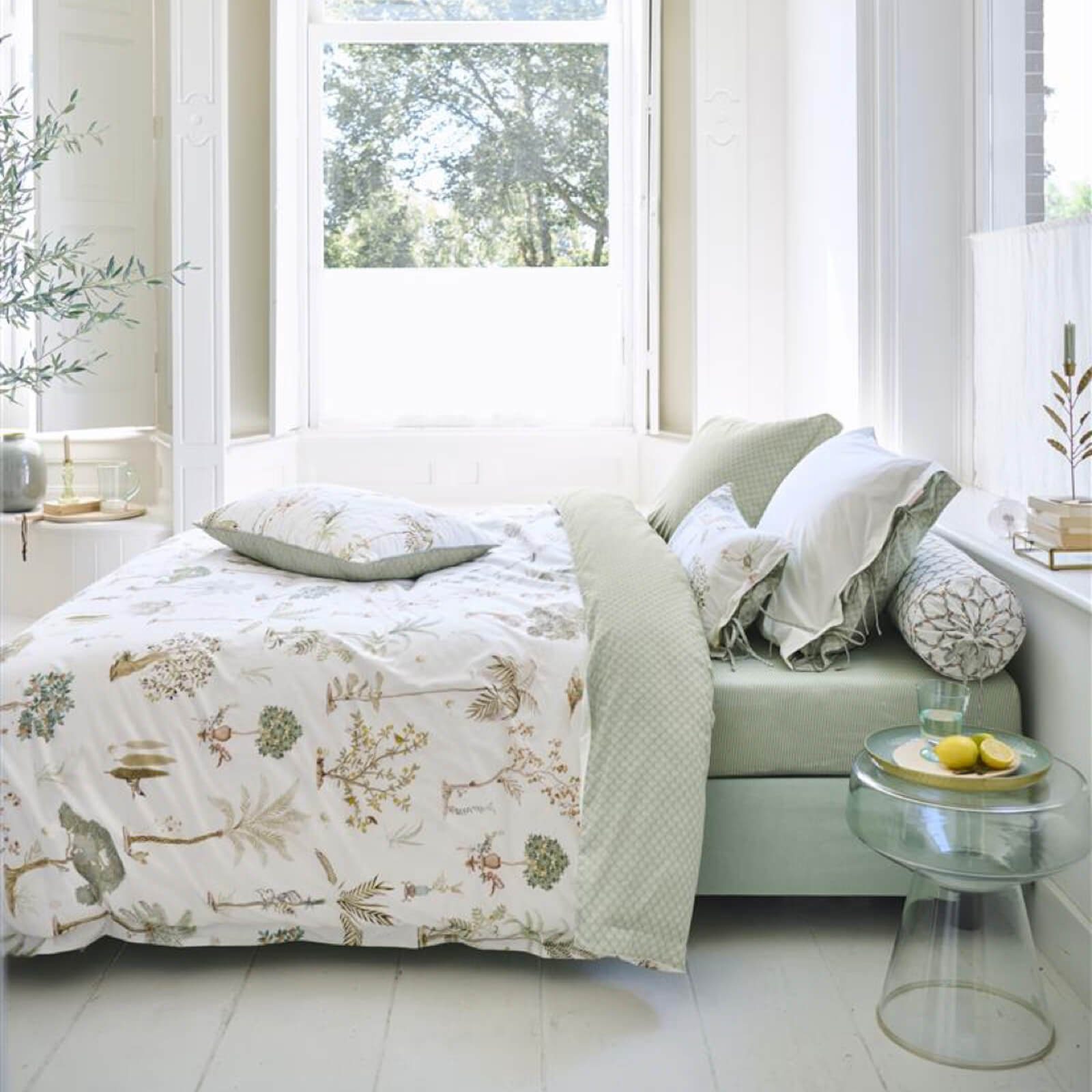 PiP Studio Bettwäsche Giardini di Frutta Weiß, Perkal, 2 teilig, Palmen, Bäume, Landschaft