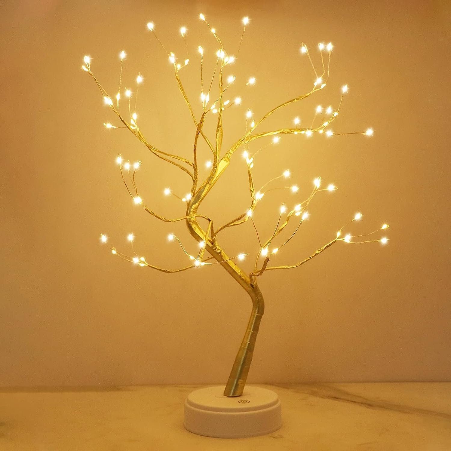 HYTIREBY LED-Leuchtzweig LED Baum Lichter, LED Lichterbaum, Baum Licht Warmweiß Verstellbare, 108 LED Belichtet Deko,USB/Batteriebetrieben